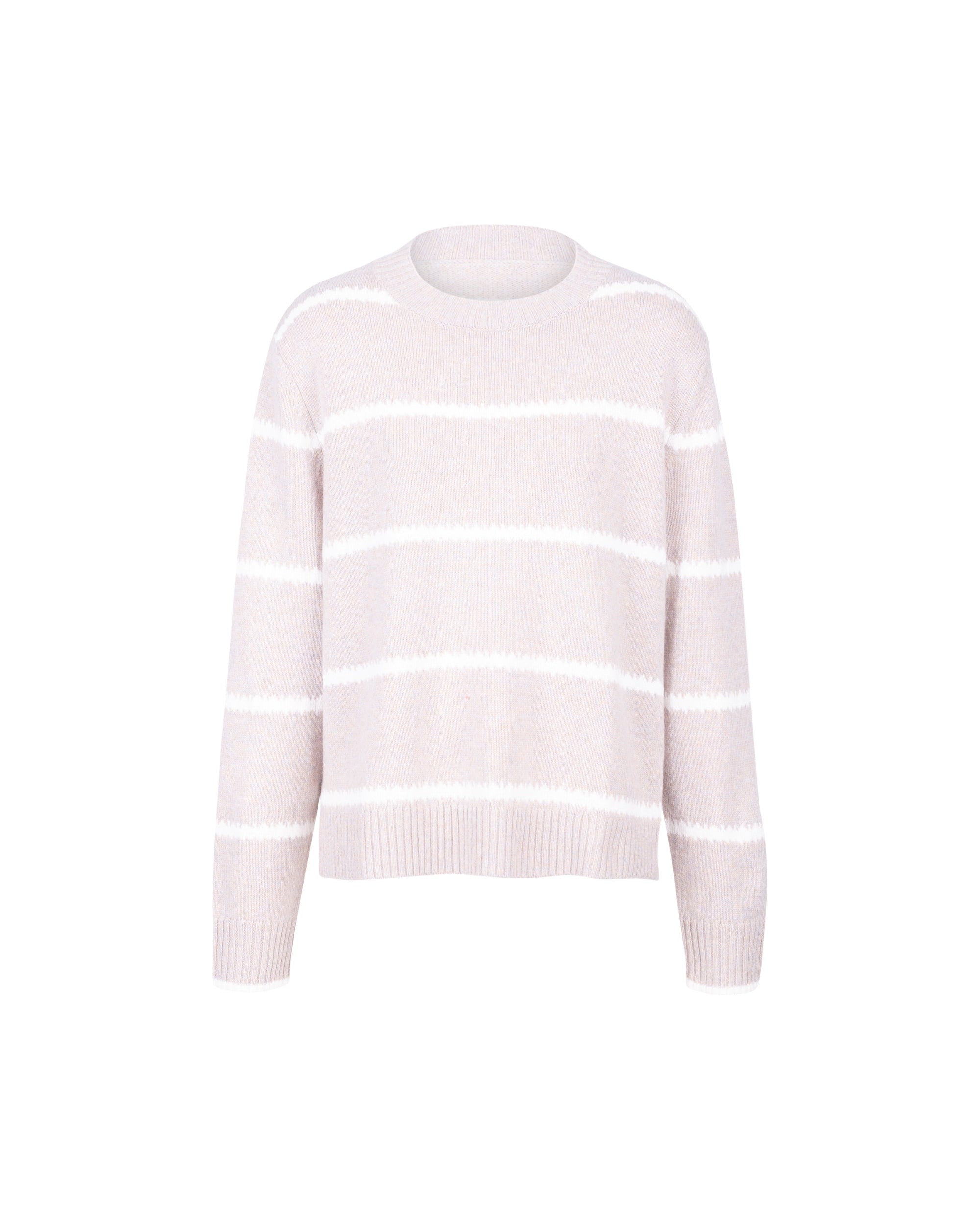 Merino Wool Ctn Border Knit Top