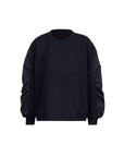 Air Compact Mix Nylon Gather Sleeve Sweatshirt