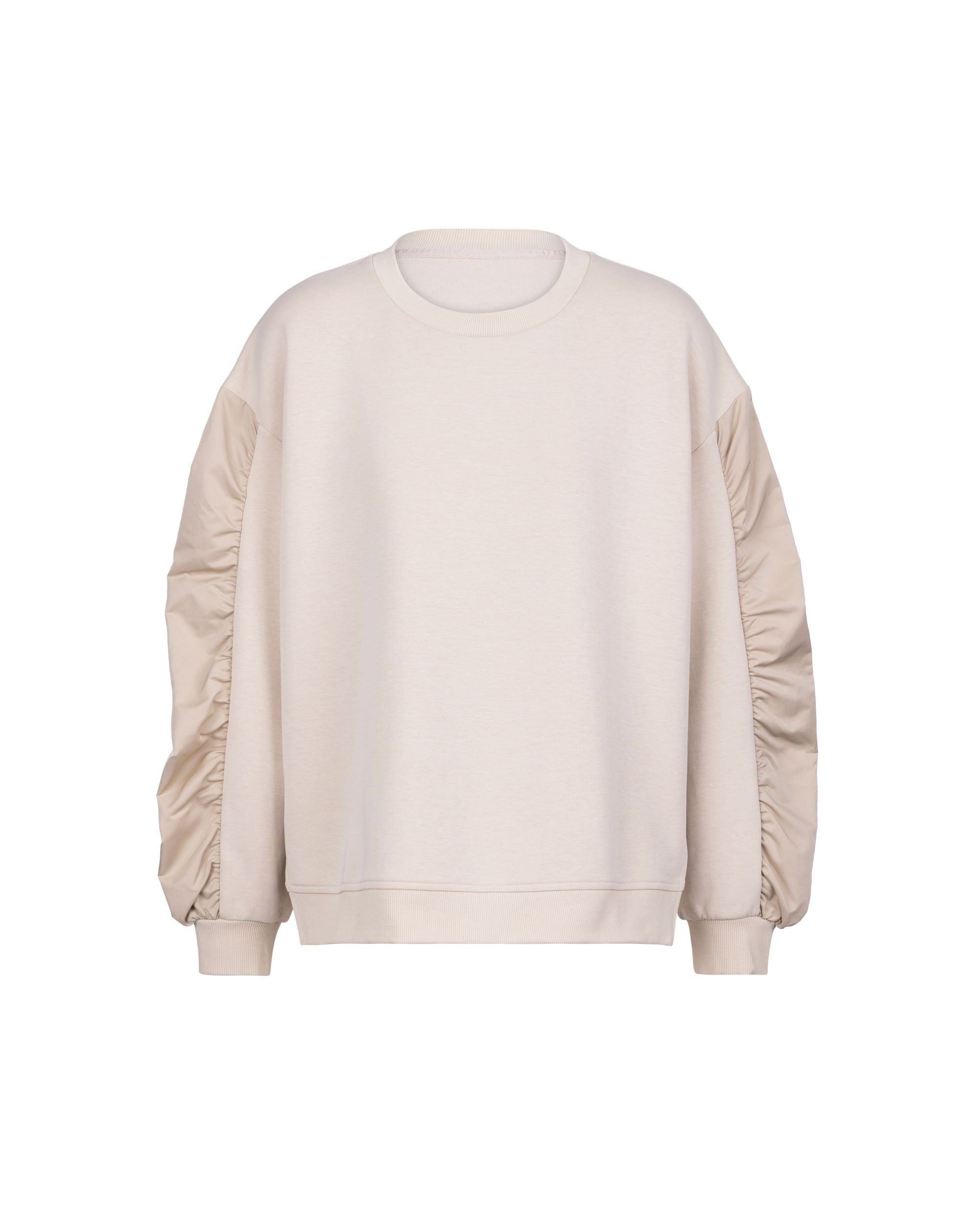 Air Compact Mix Nylon Gather Sleeve Sweatshirt