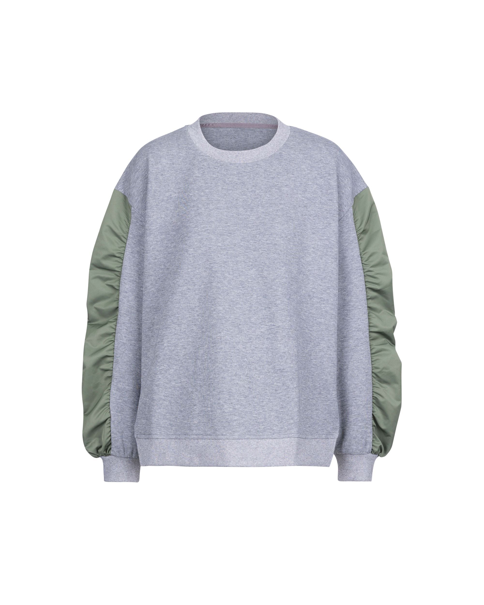 Air Compact Mix Nylon Gather Sleeve Sweatshirt