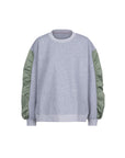 Air Compact Mix Nylon Gather Sleeve Sweatshirt