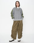 Air Compact Mix Nylon Gather Sleeve Sweatshirt