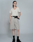 AT Essential - Flip Collar Poly Blouse