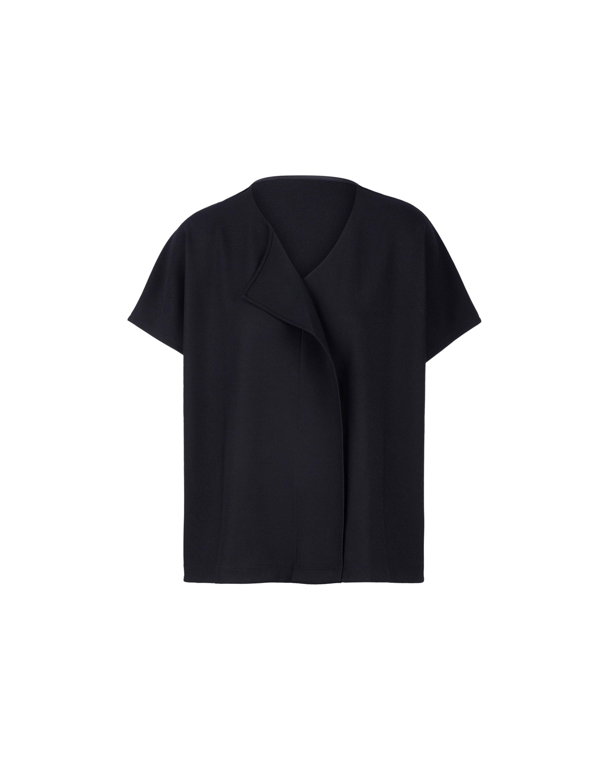 AT Essential - Flip Collar Poly Blouse
