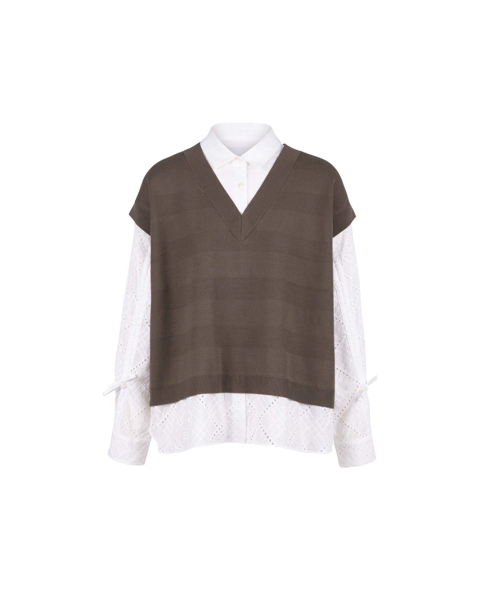 Athena Cutwork Sleeve 2 in 1 Top