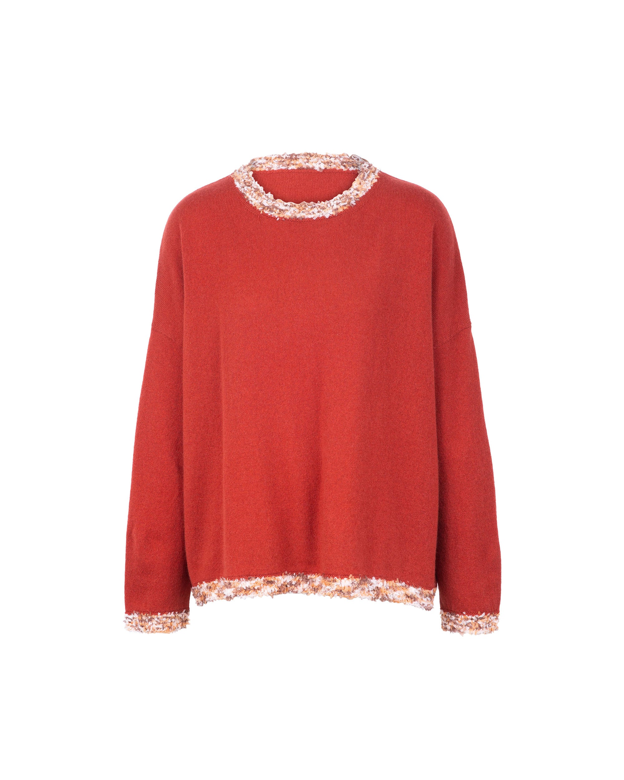 Cashmere Paper Yarn Trim Knit Top