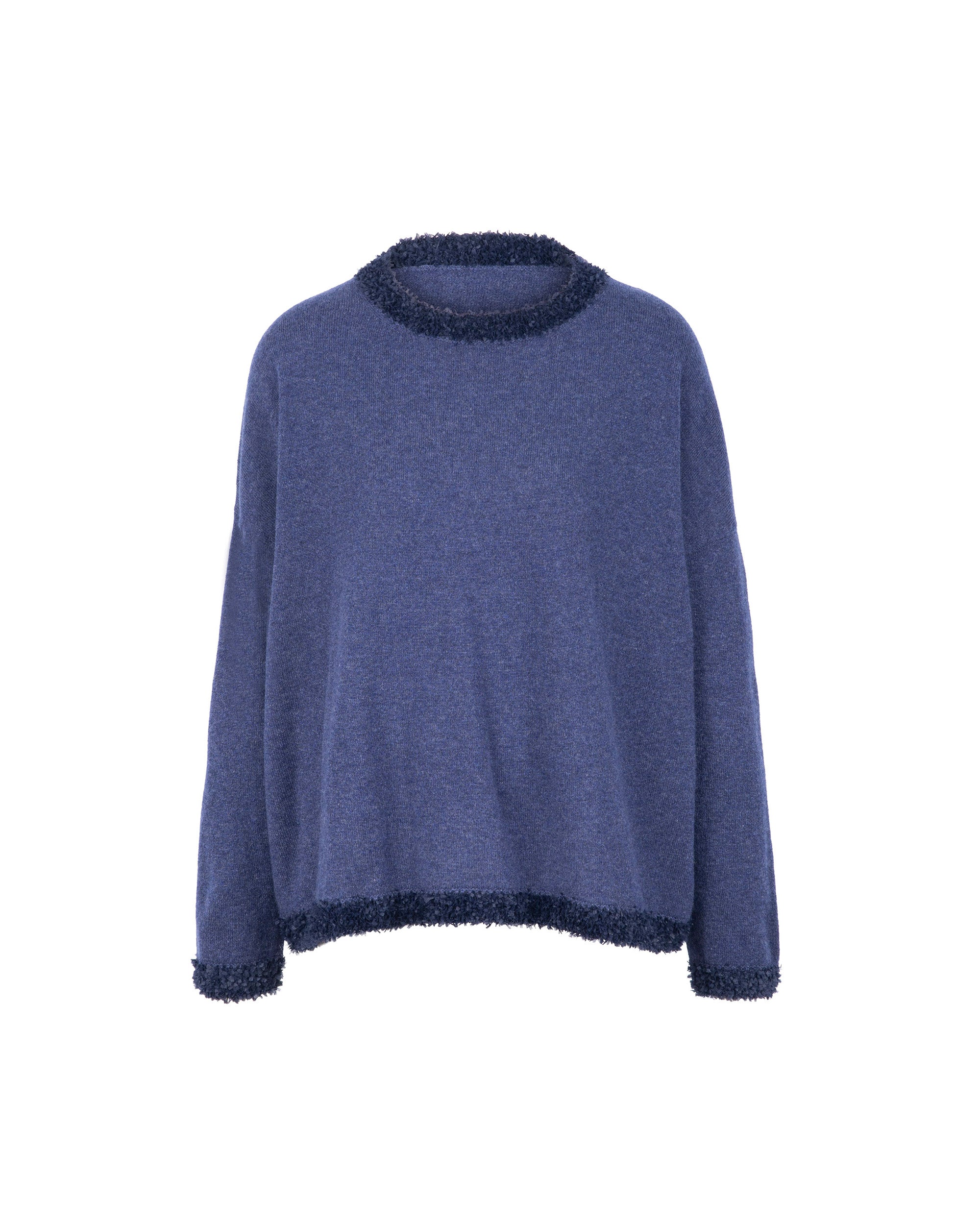 Cashmere Paper Yarn Trim Knit Top
