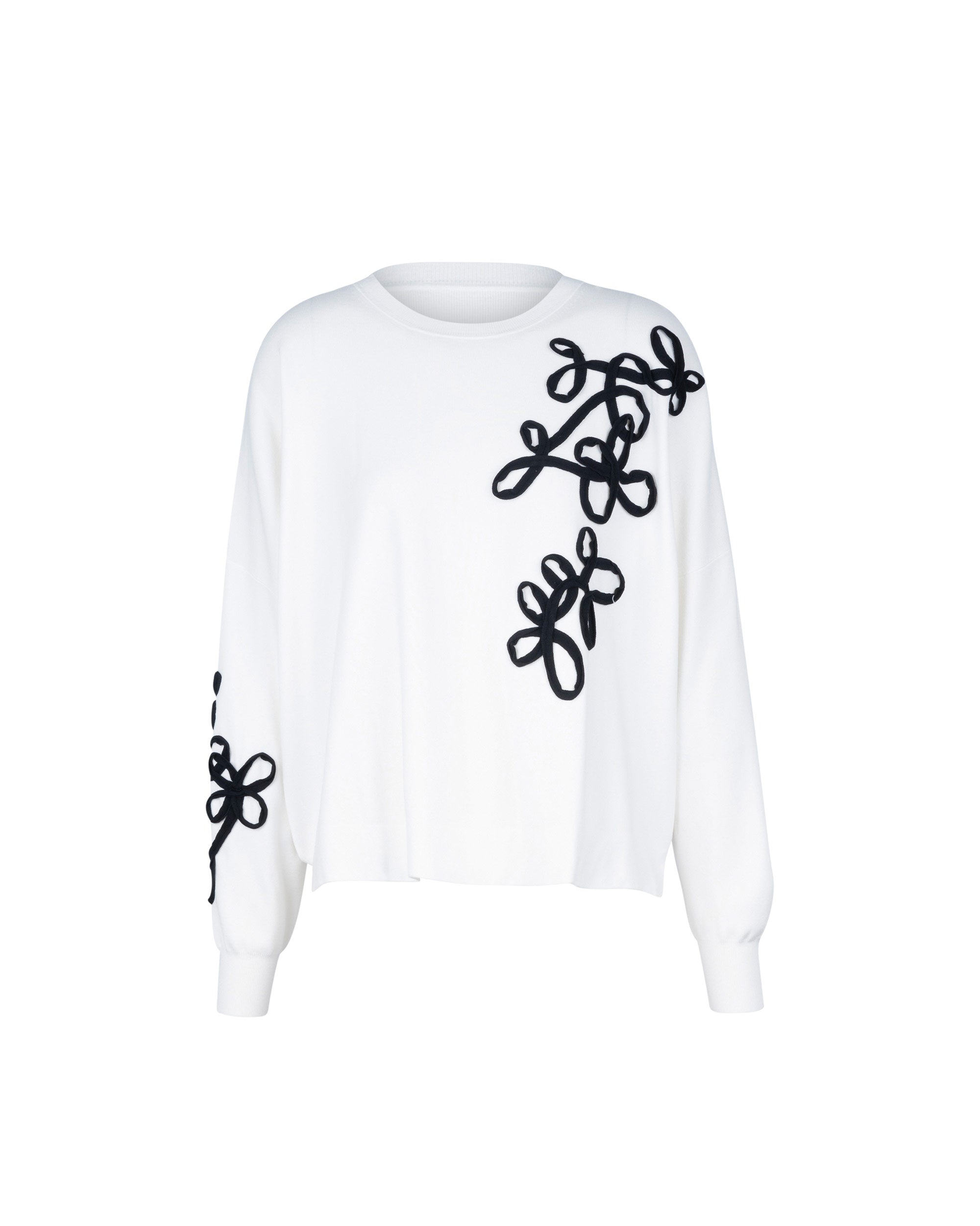 Athena Messy Curve Motif Knit Top