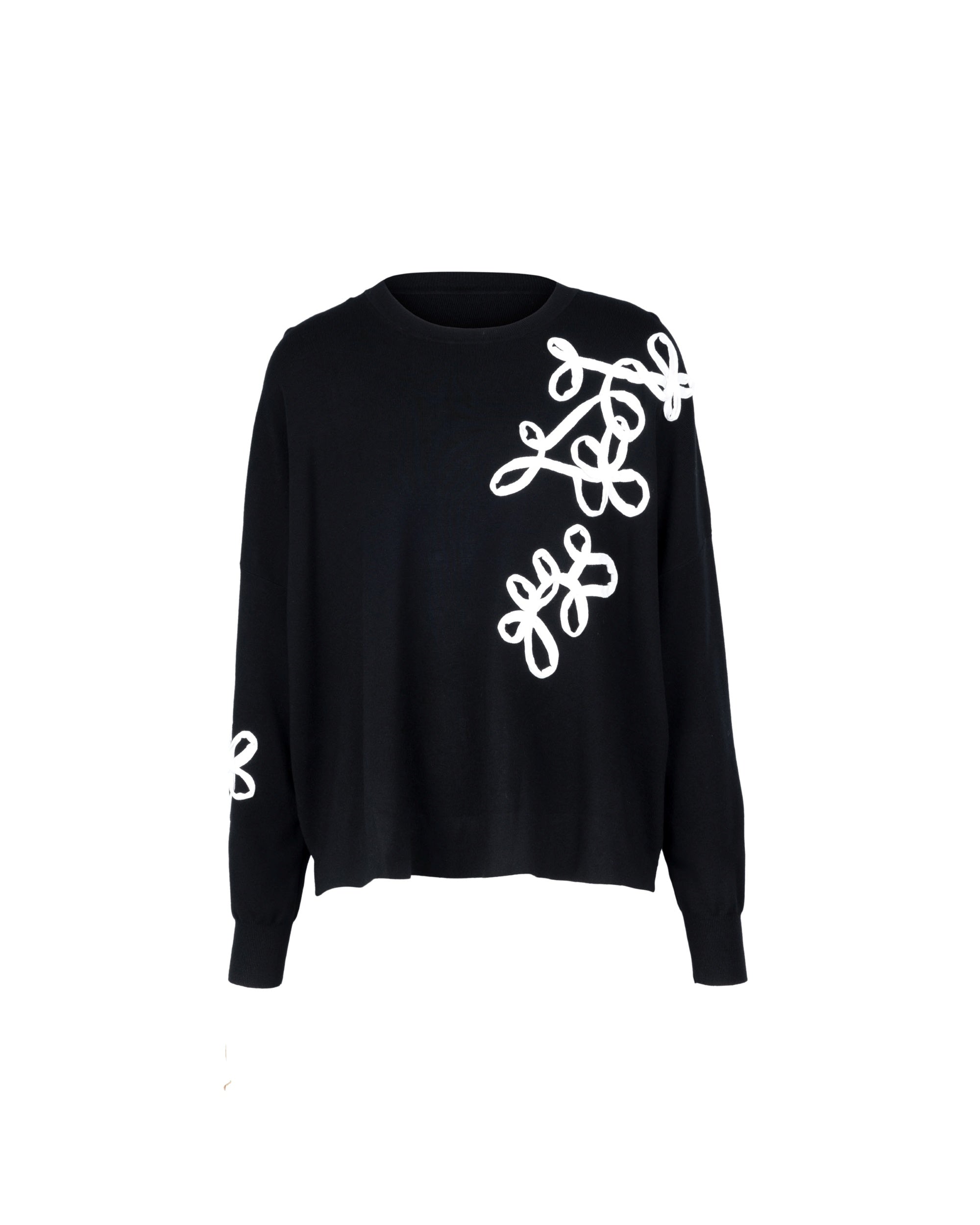 Athena Messy Curve Motif Knit Top