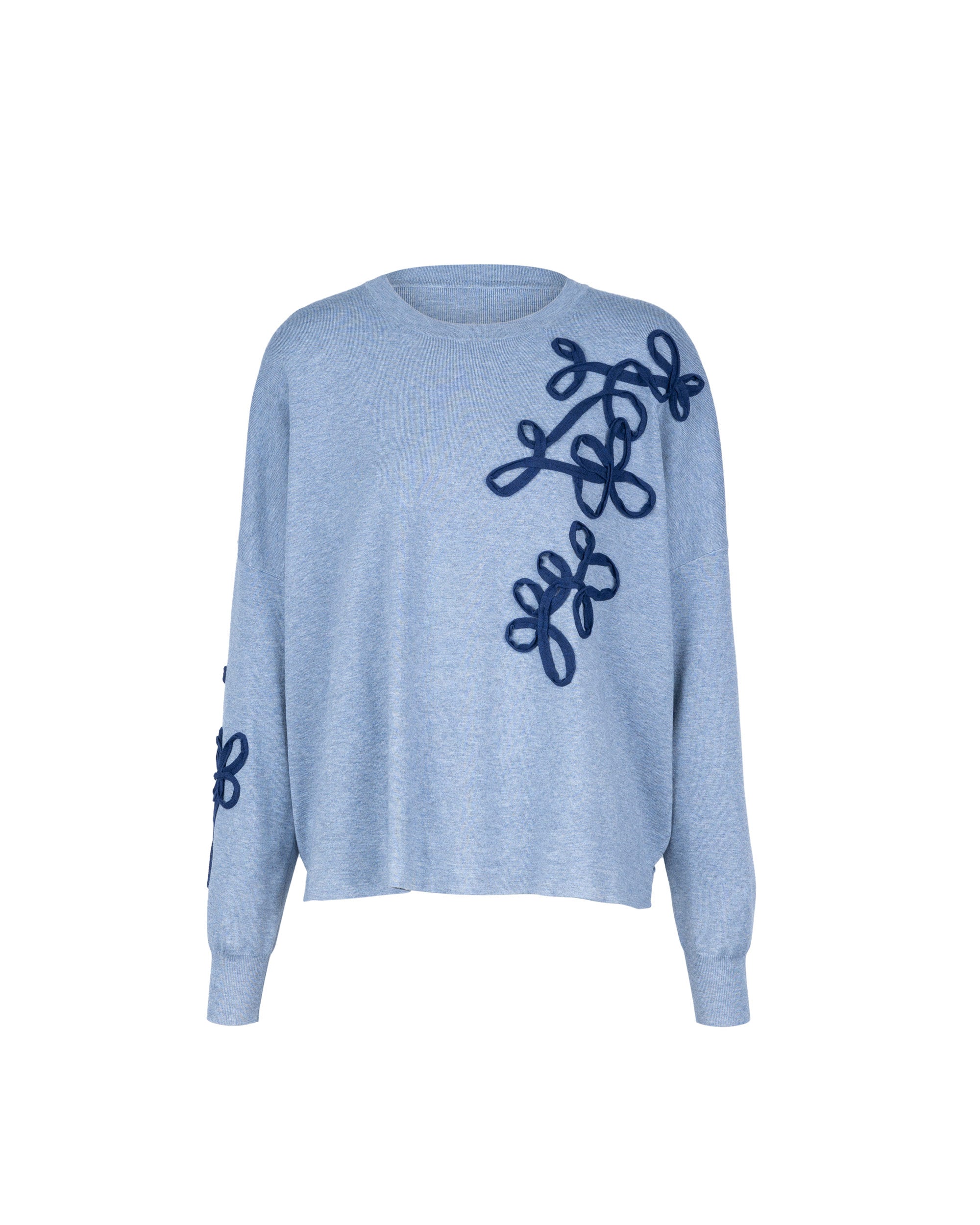 Athena Messy Curve Motif Knit Top