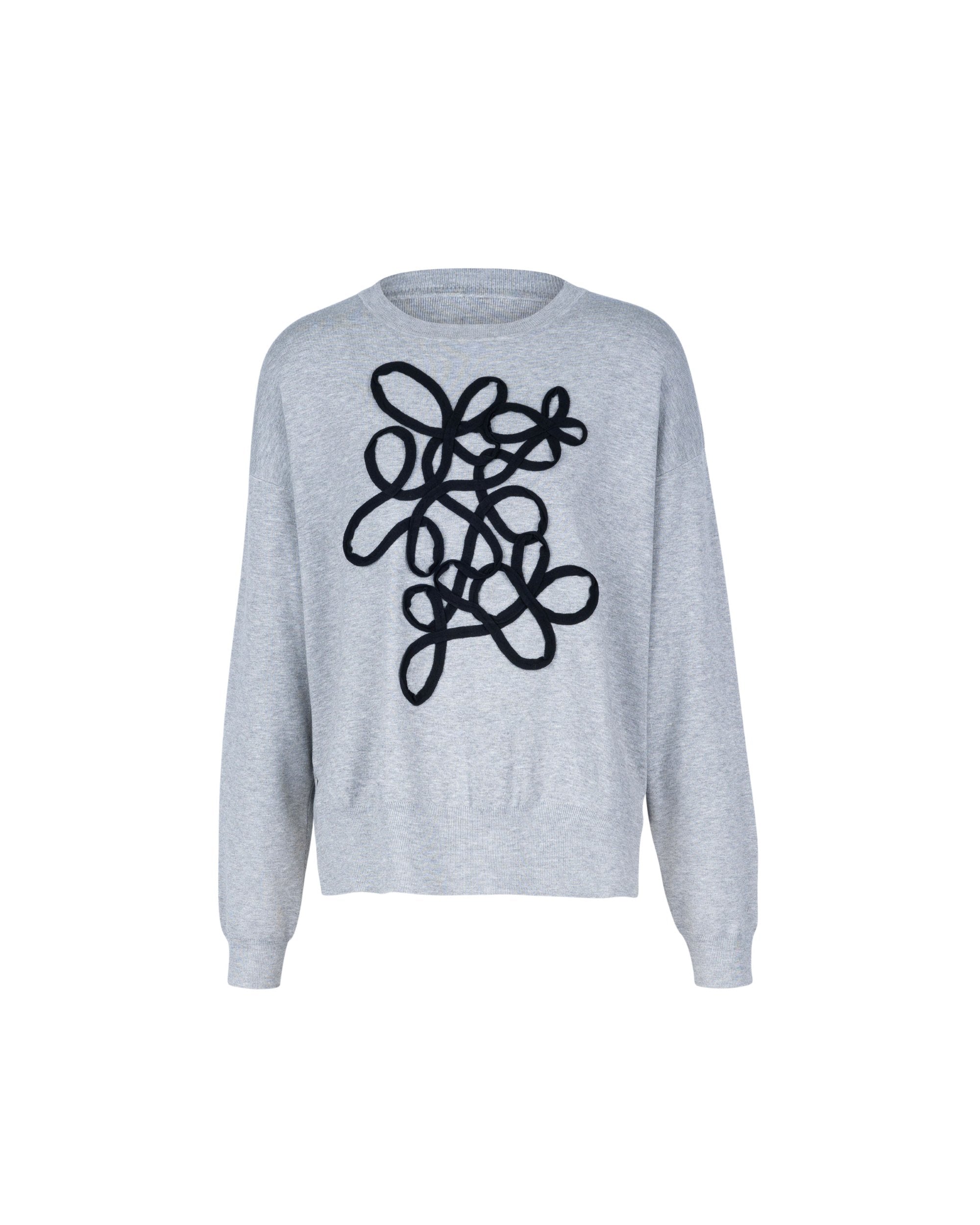 Athena Messy Curve Motif Knit Top