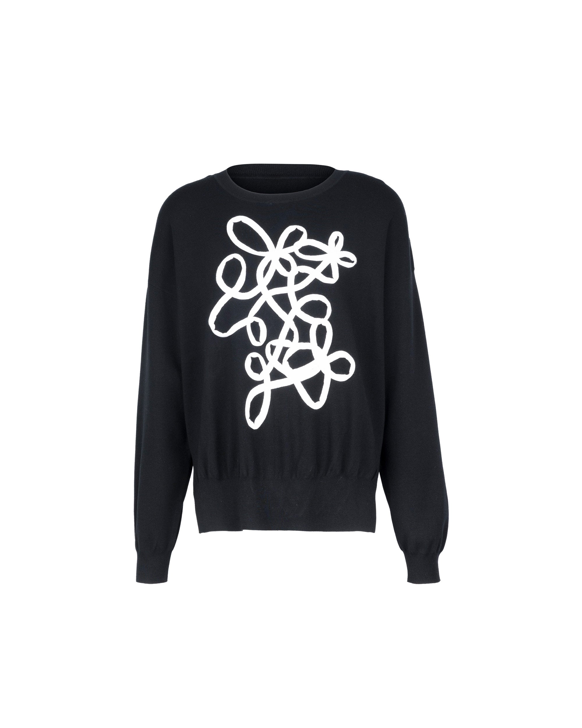 Athena Messy Curve Motif Knit Top