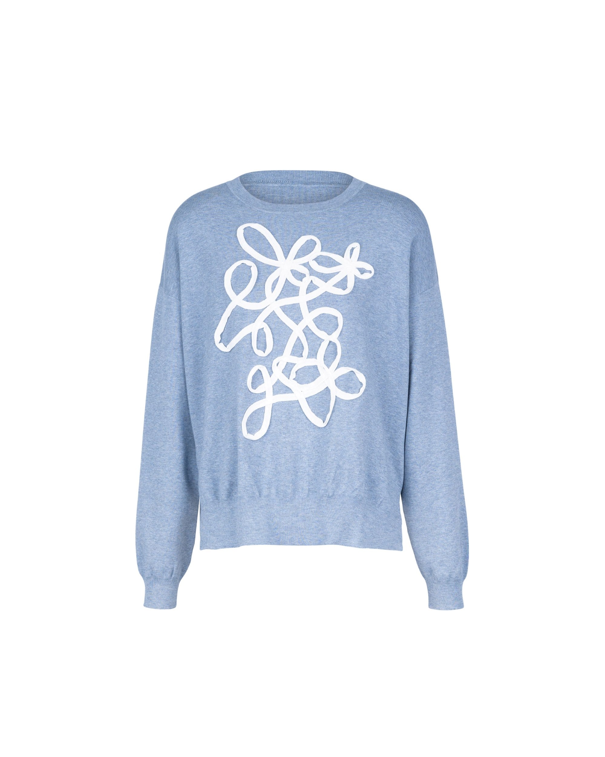 Athena Messy Curve Motif Knit Top