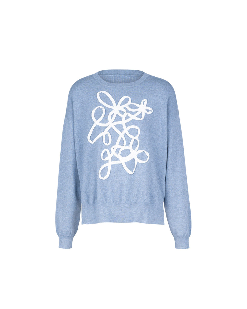 Athena Messy Curve Motif Knit Top