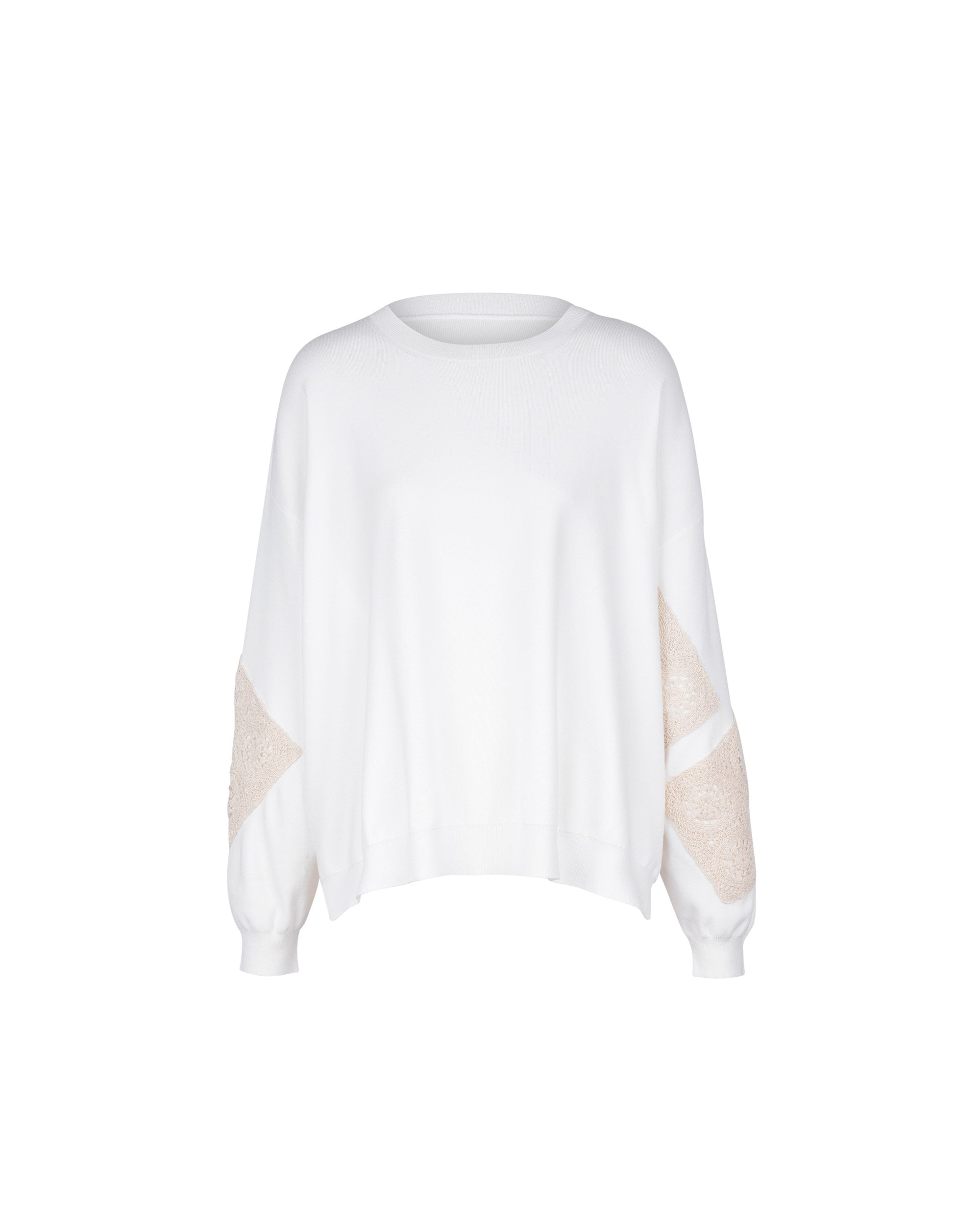 Athena Crochet Patch Knit Top