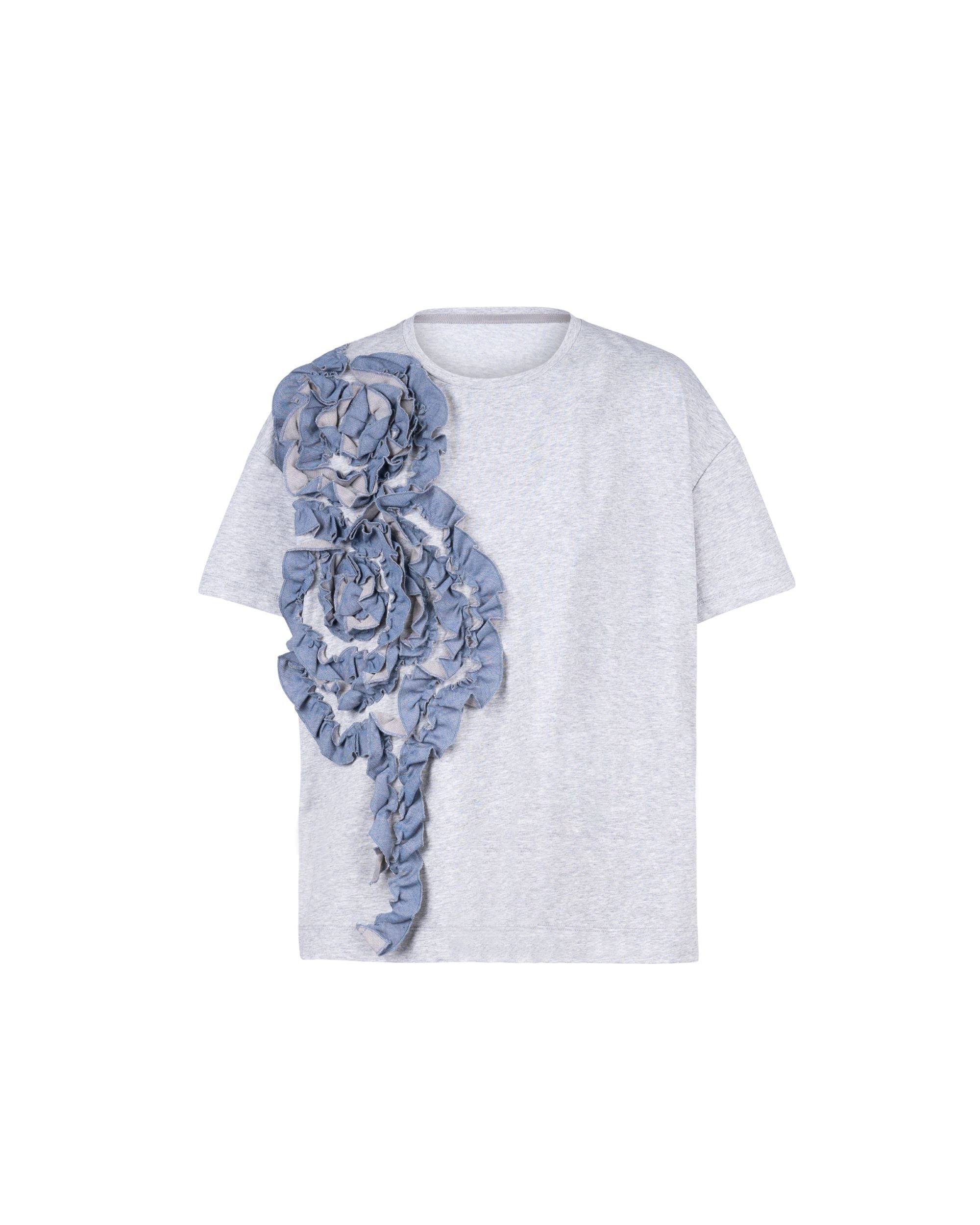 Sorona Cool Tee- Denim Fafa Motif Bubble Tee