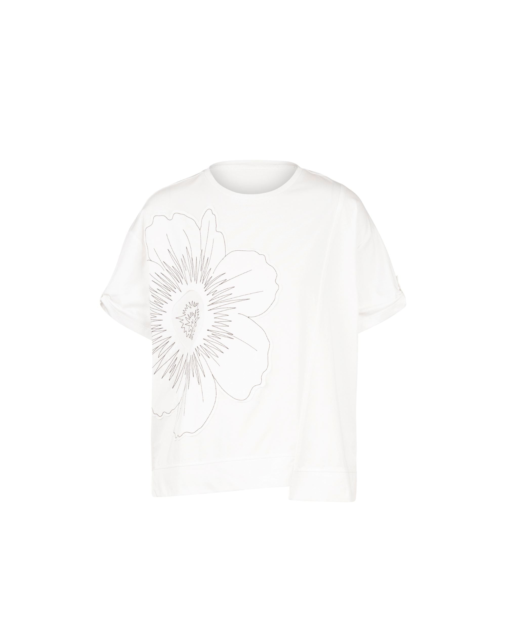 Sorona Cool Tee - Big Floral Patch And Boxy Tee