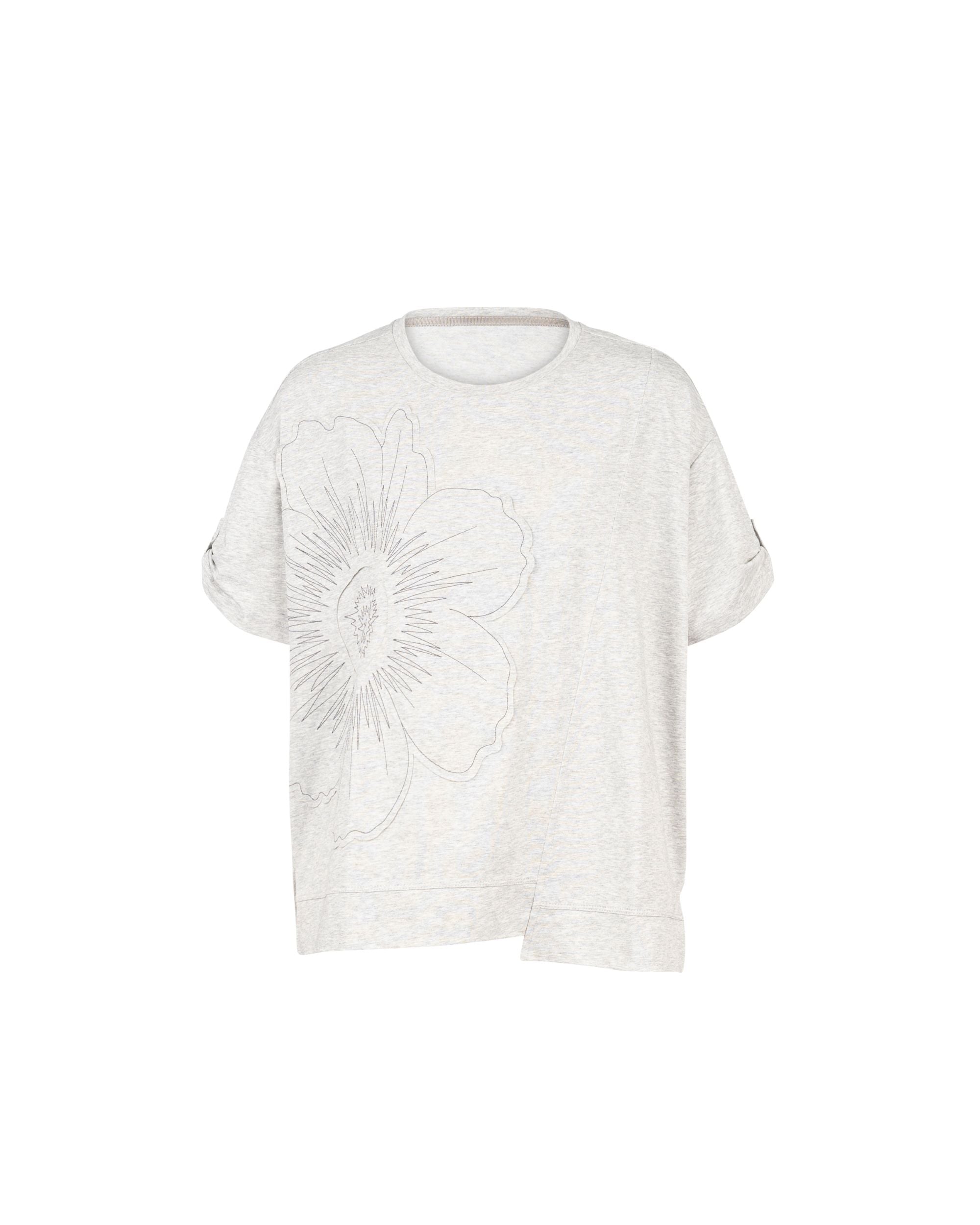 Sorona Cool Tee - Big Floral Patch And Boxy Tee