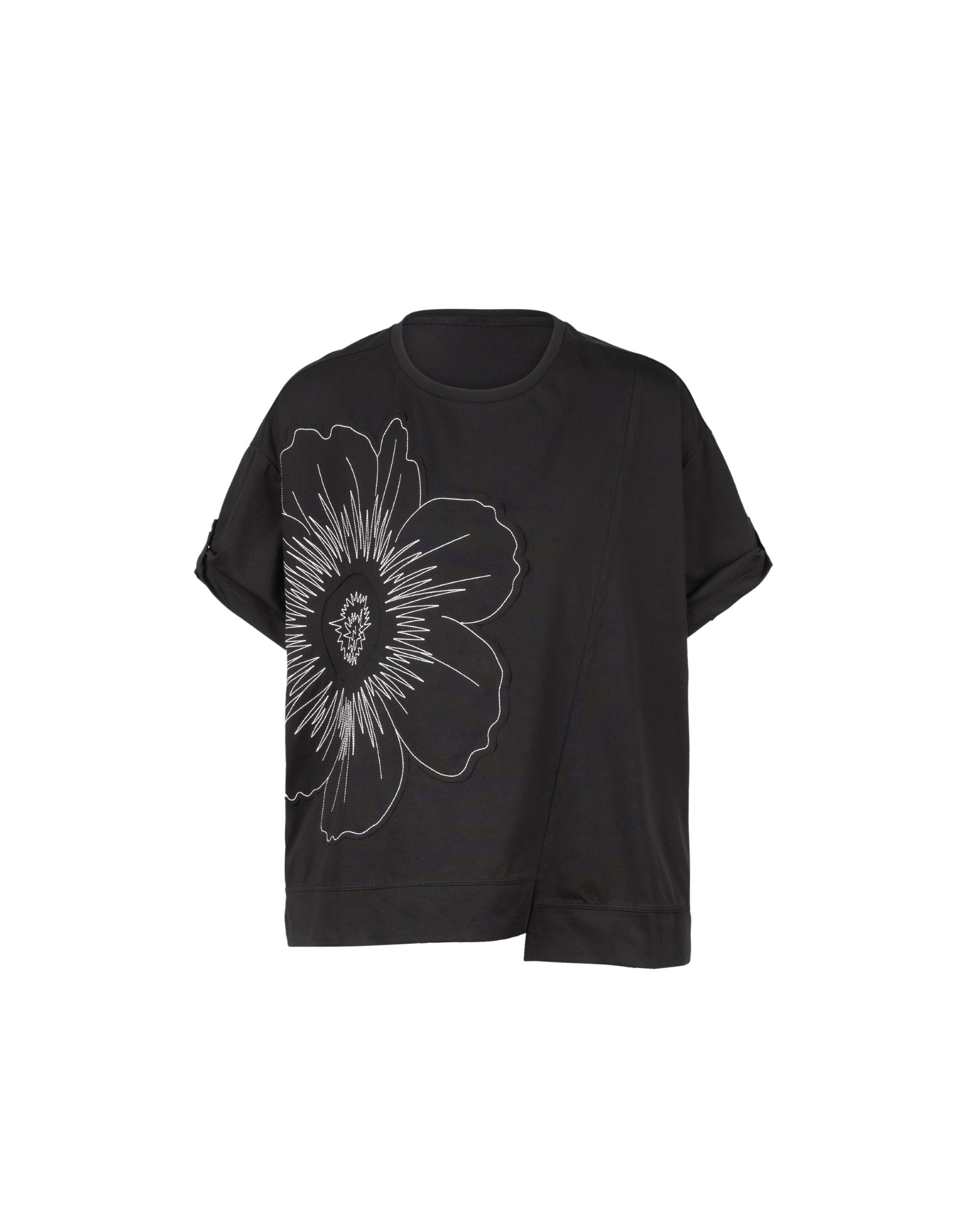 Sorona Cool Tee - Big Floral Patch And Boxy Tee