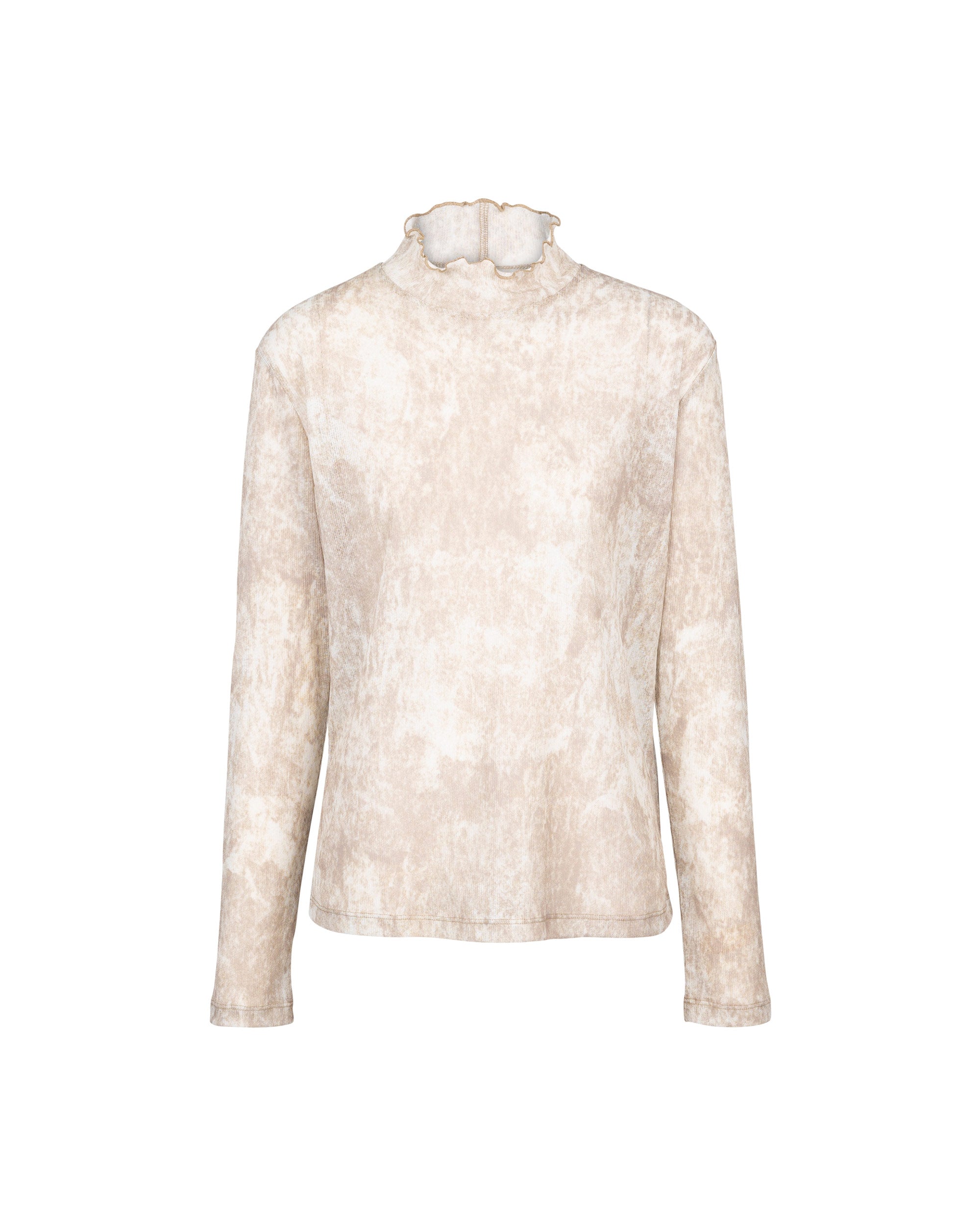 Gradration Mesh Ruffle Collar Top