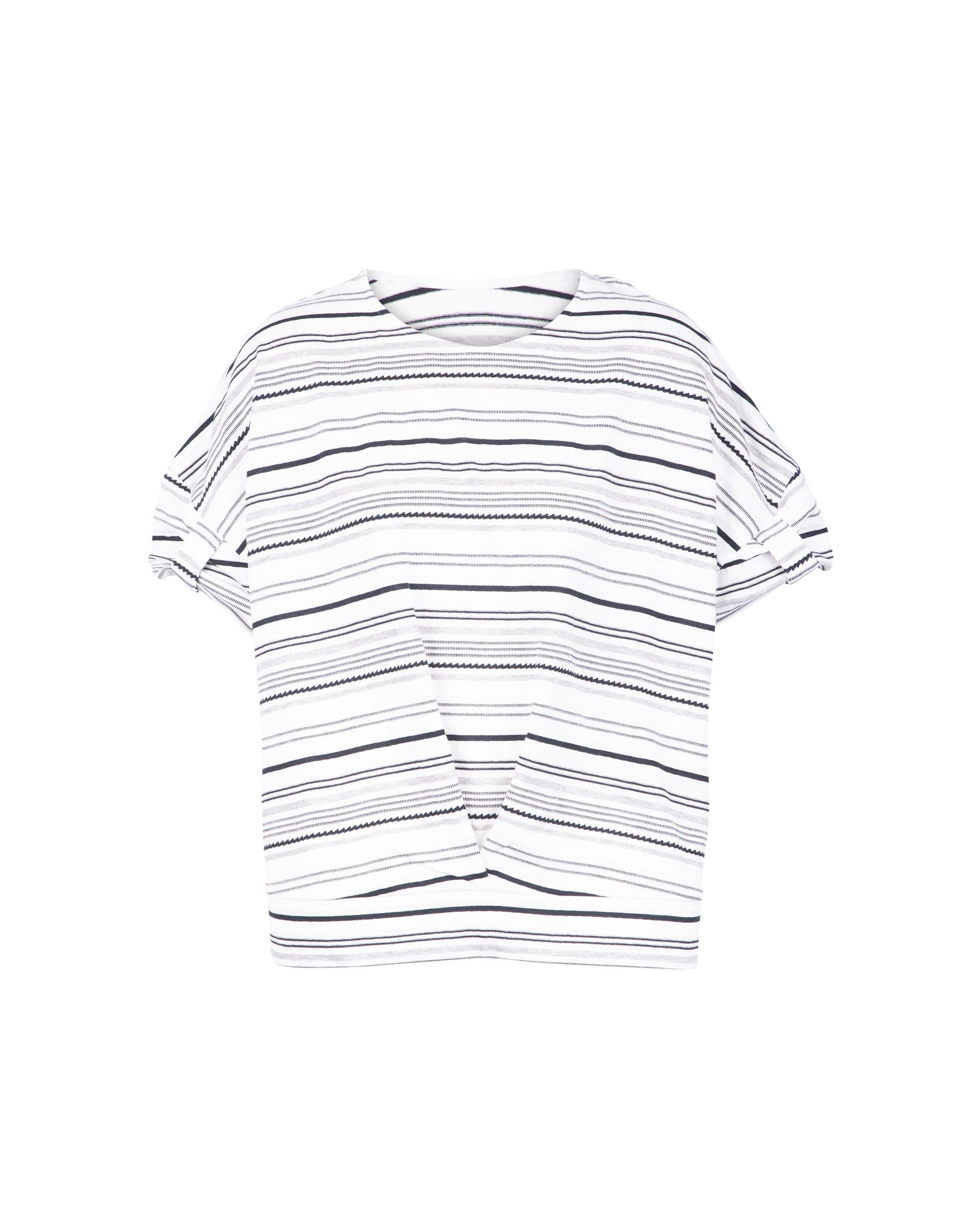 Texture Border Knot Sleeve Top