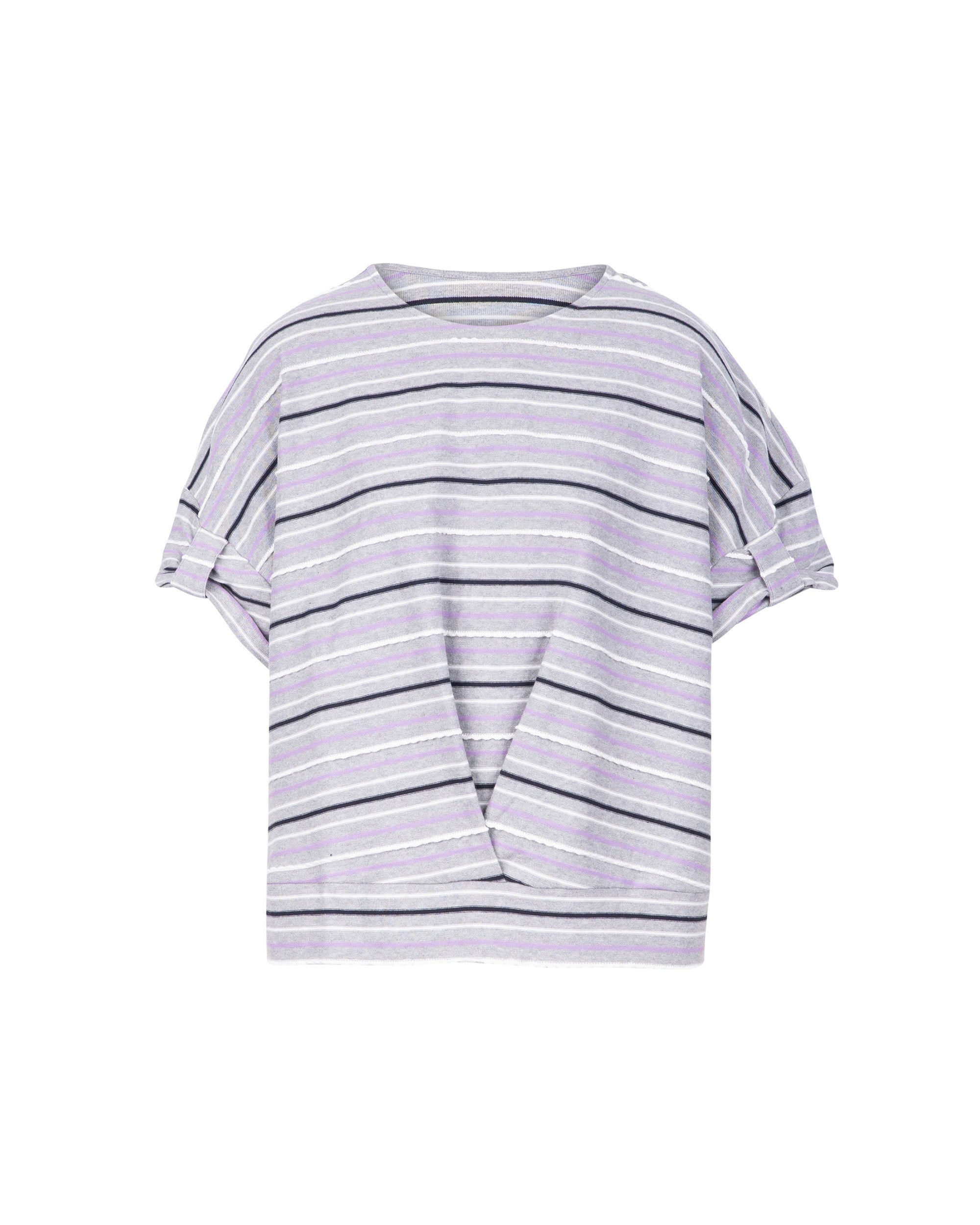 Texture Border Knot Sleeve Top