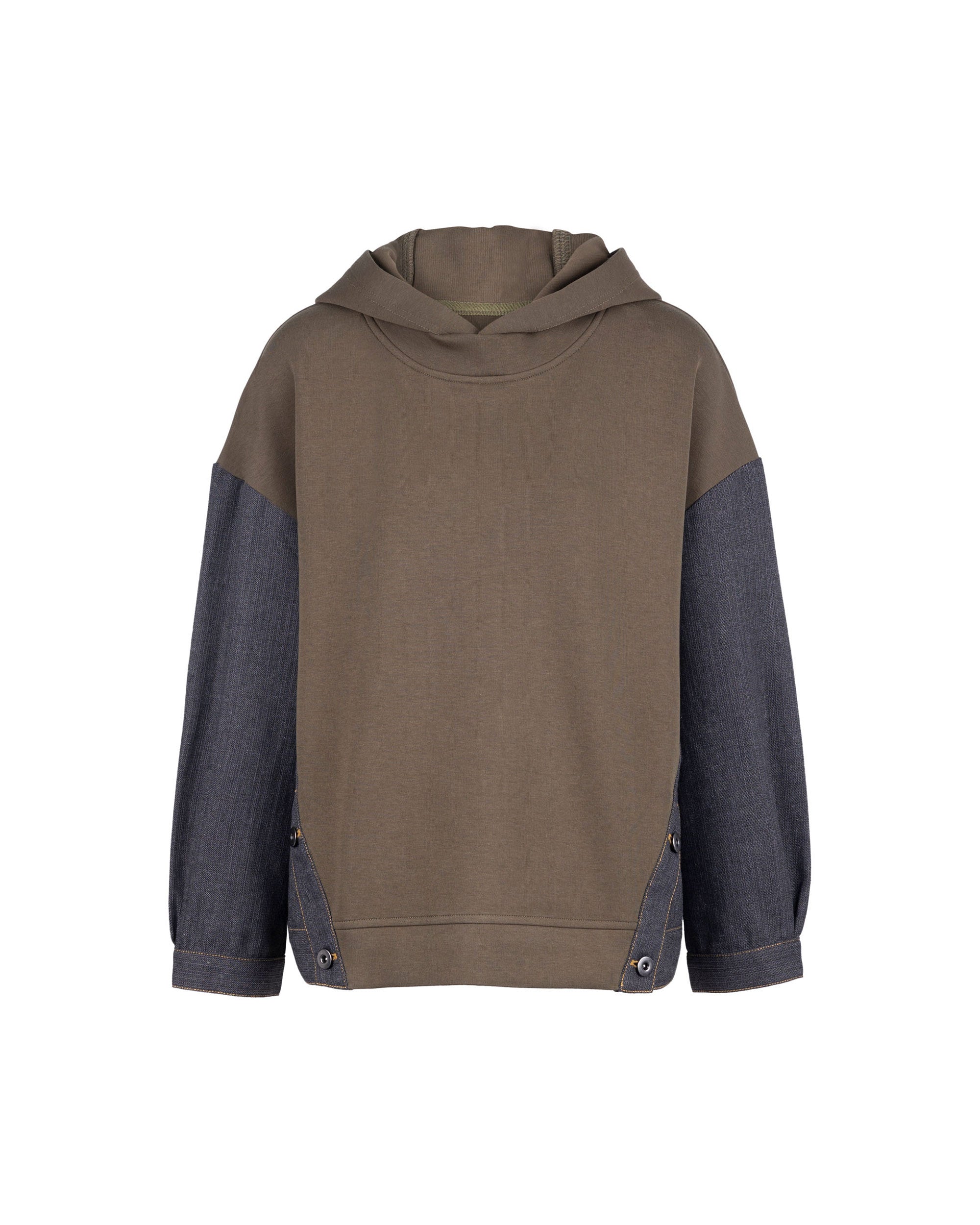 Air Compact Mix Denim Hoodie Sweatshirt