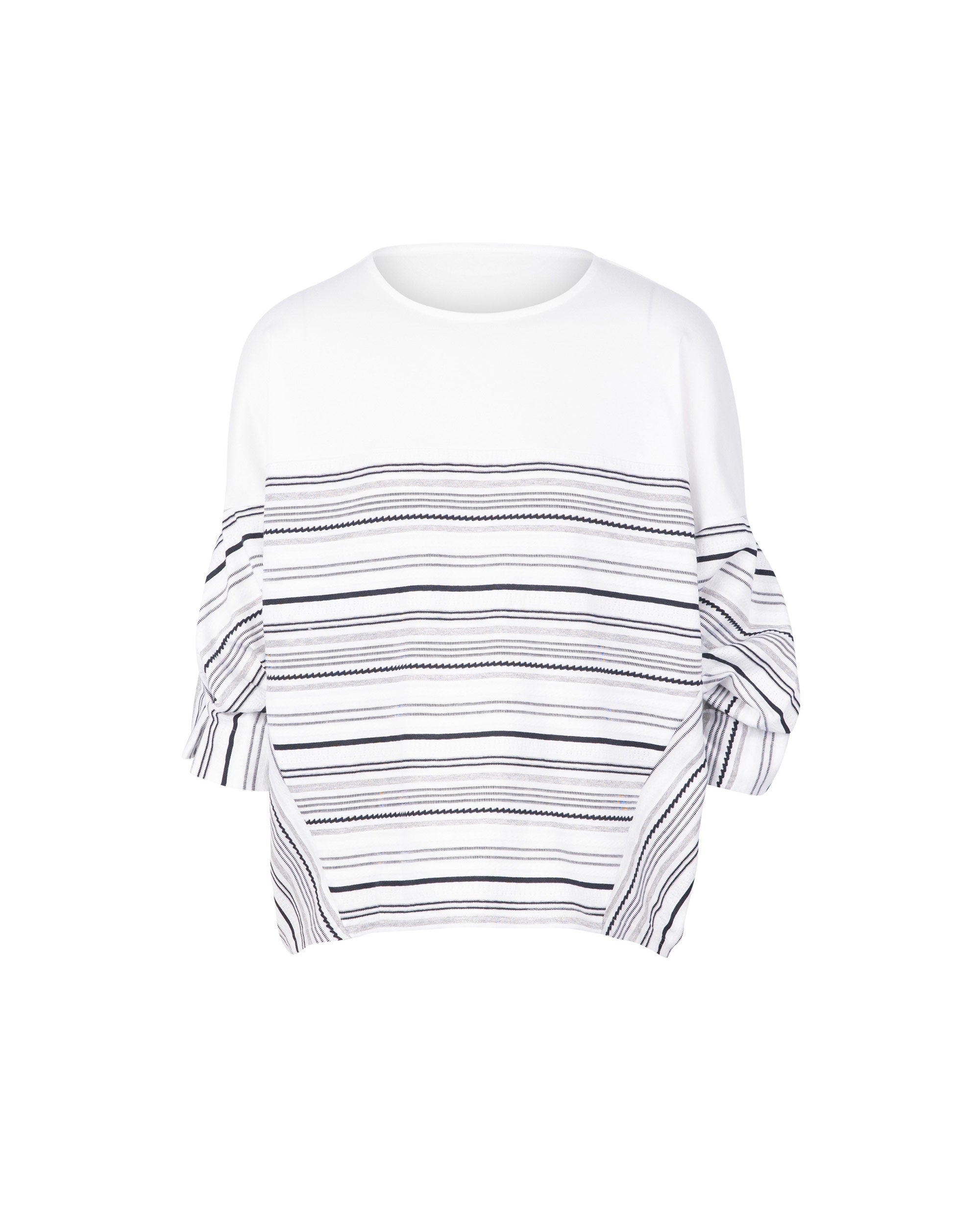 Texture Border Batwing Top