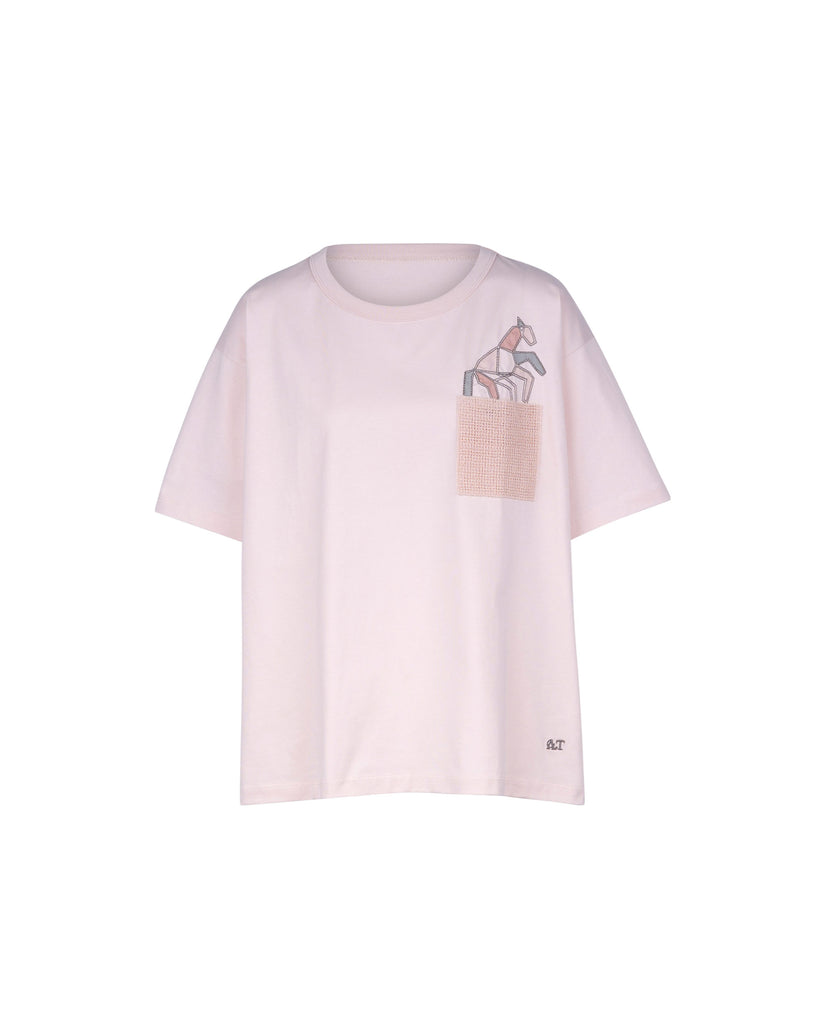 Horse Crochet Pocket Tee