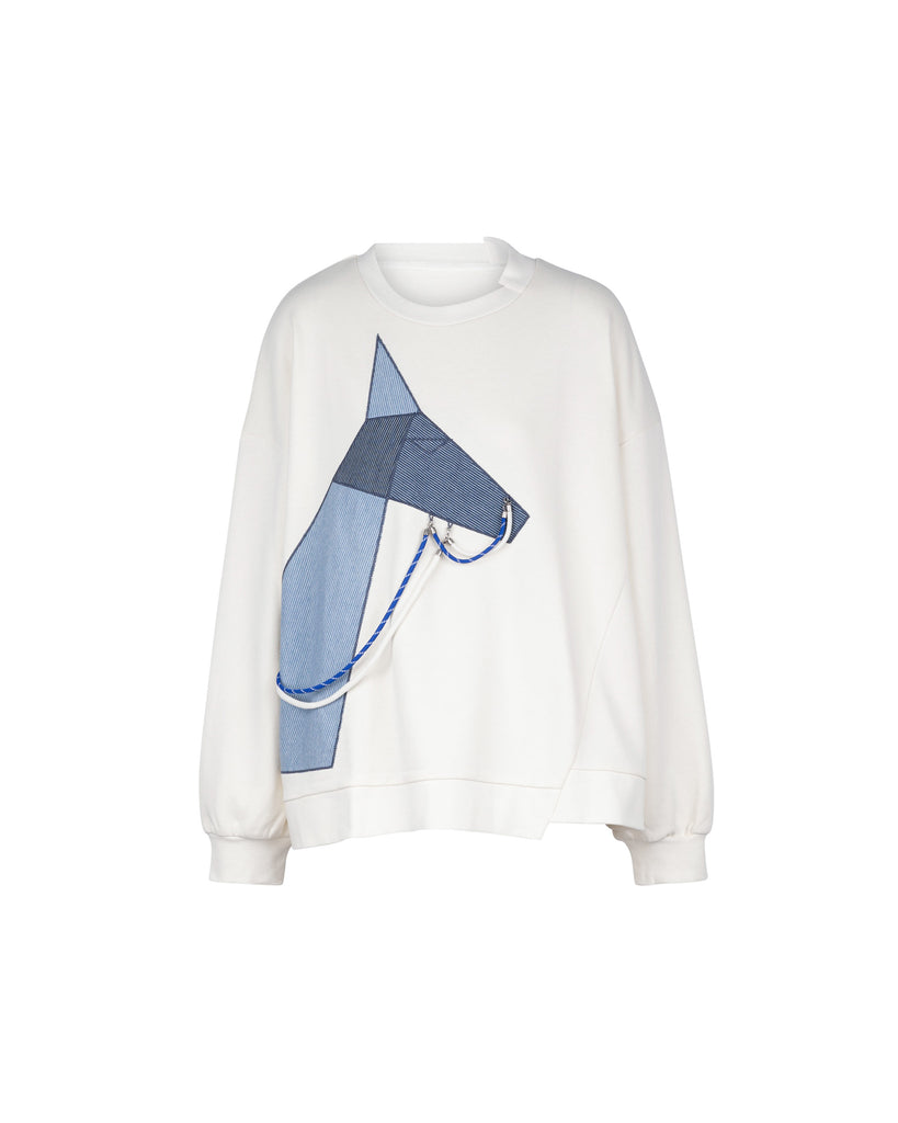 Horse Patchwork French Terry Sweatshirt