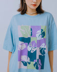 Sorona Cool Tee - Mix Coloured Leaf Print Boyfriend Tee