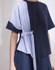 Sorona Stripes Layer Belted Top
