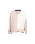 Cashmere Tri Col Square Cut Knit Top