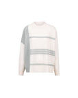 Cashmere Border Mix Cable Knit Top