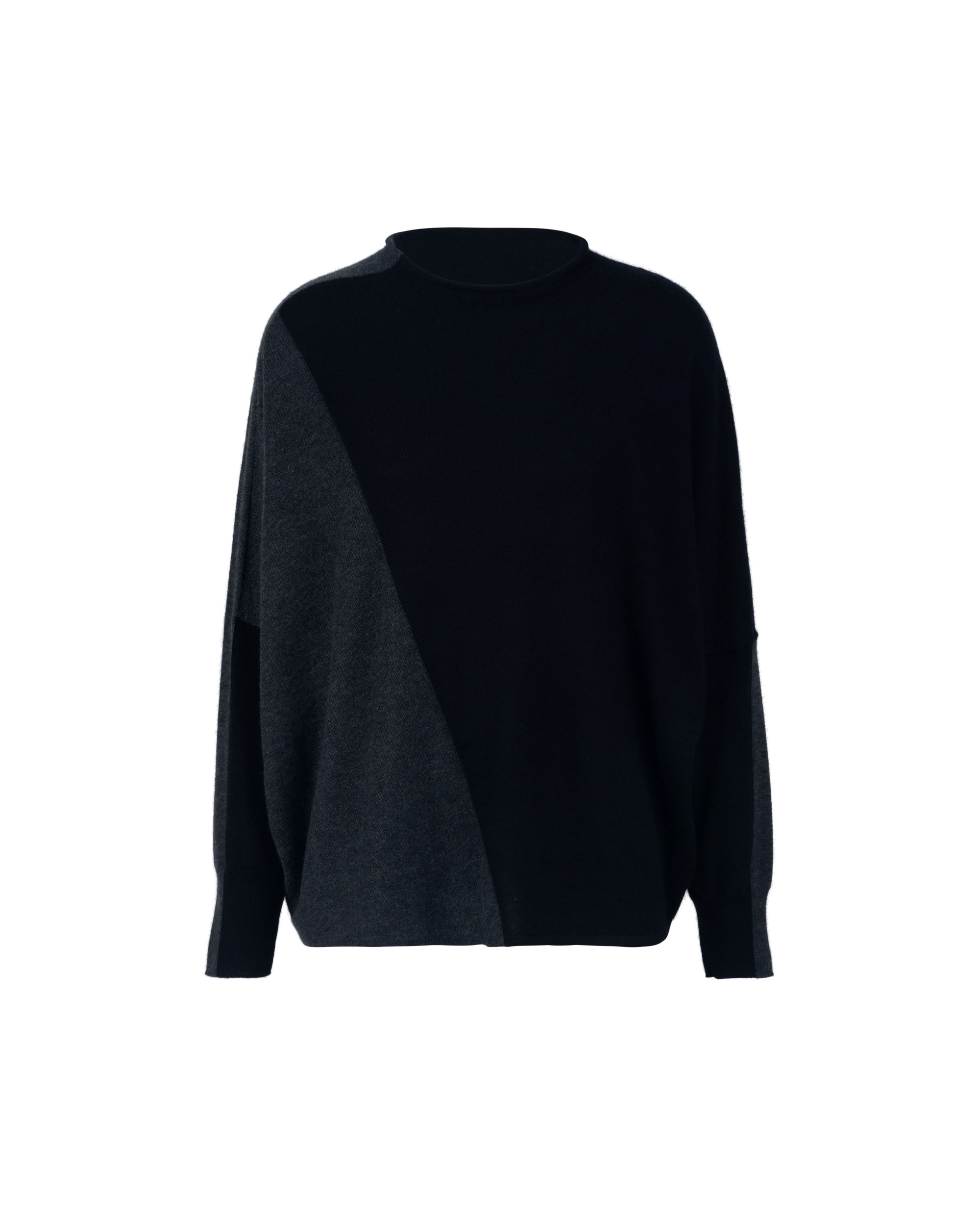 Premier Cashmere Bi Color Batwing Knit Top