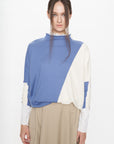 Premier Cashmere Bi Color Batwing Knit Top