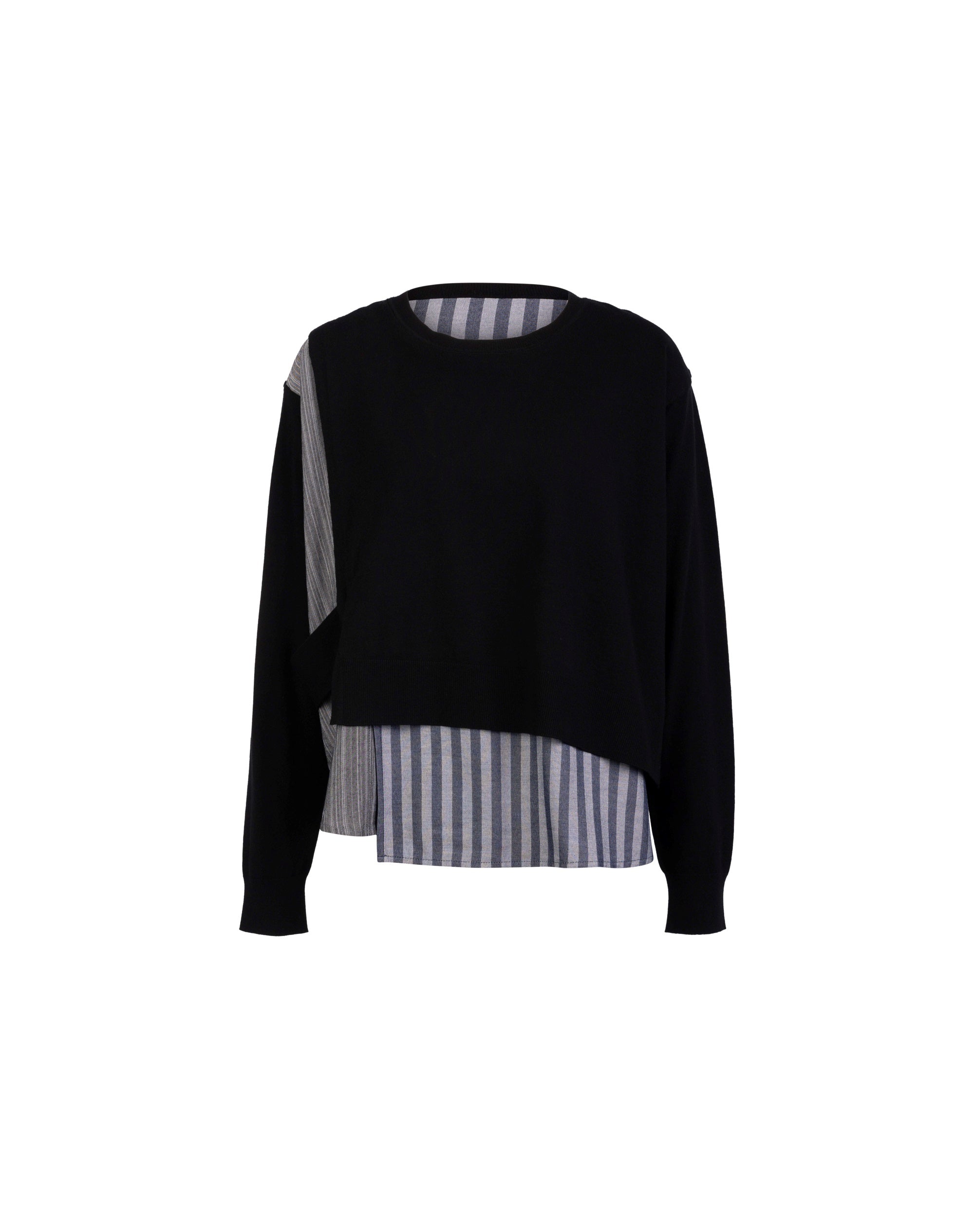 Athena 2 Layer Patch Stripe Knit Top