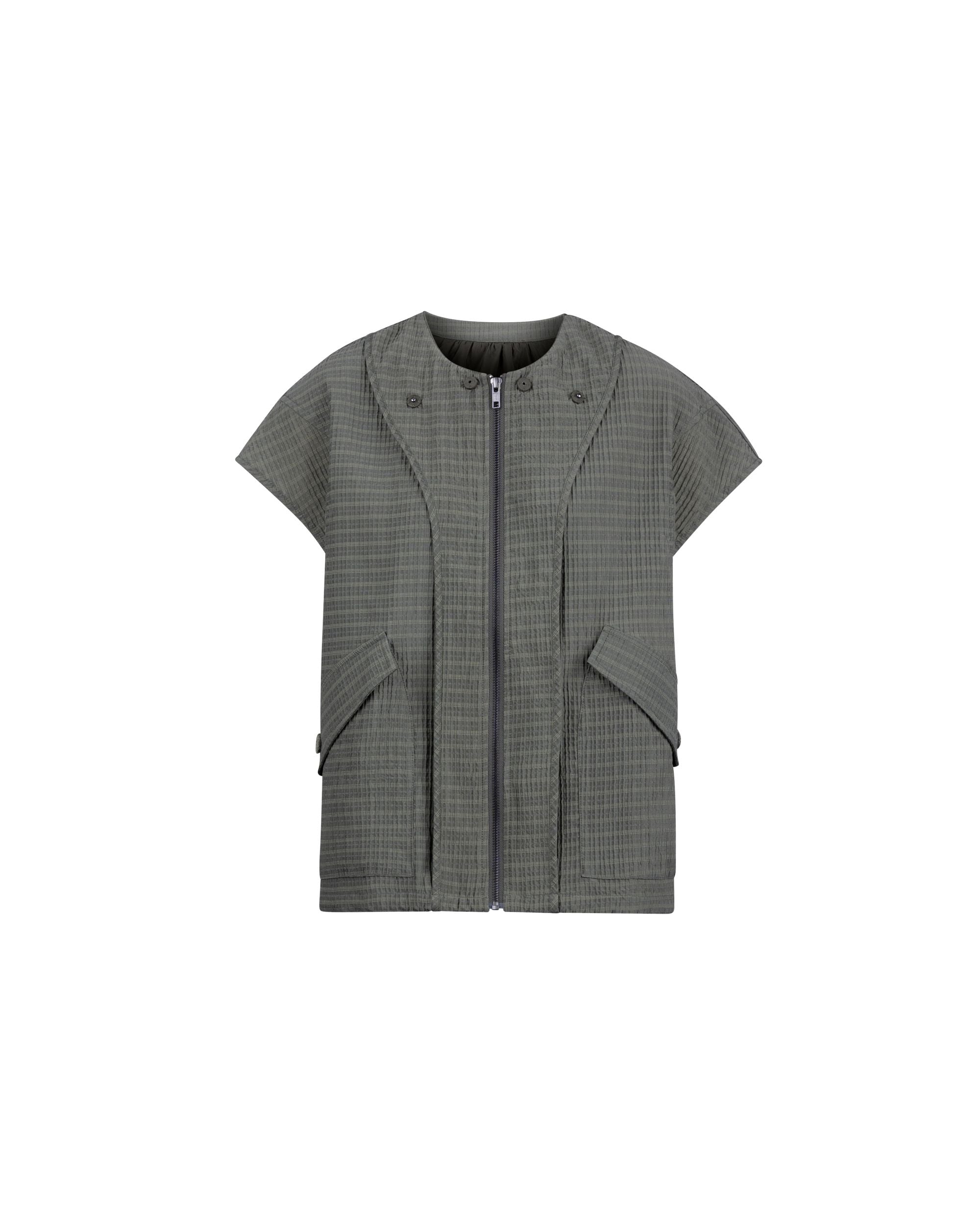 Crinkle Texture Bubble Gilet