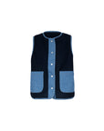 Reversible Denim Mix Polar Fleece Padded Gilet