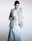 Cashmere Fur Knit Back Gilet