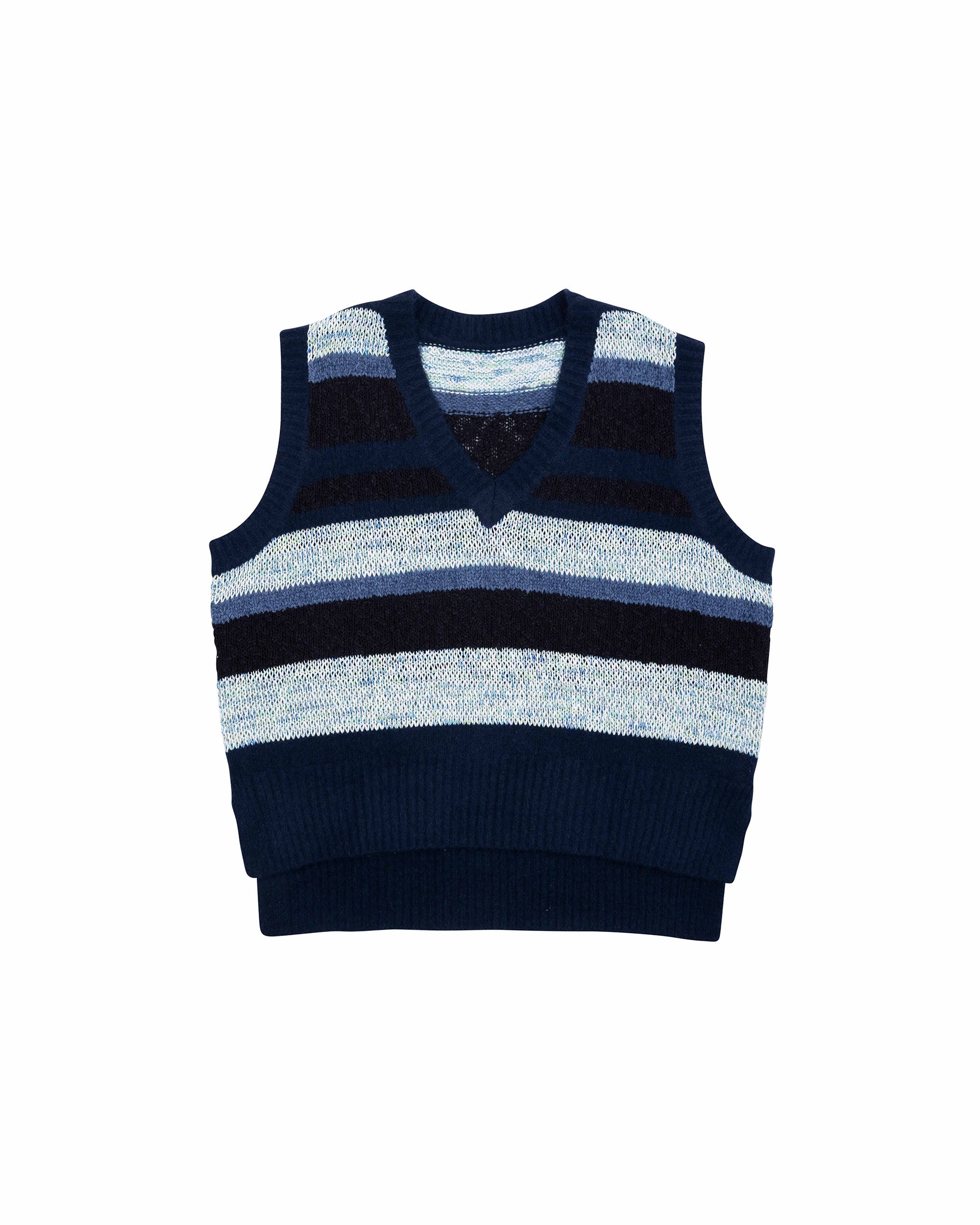 Multi Color Border Knit Vest