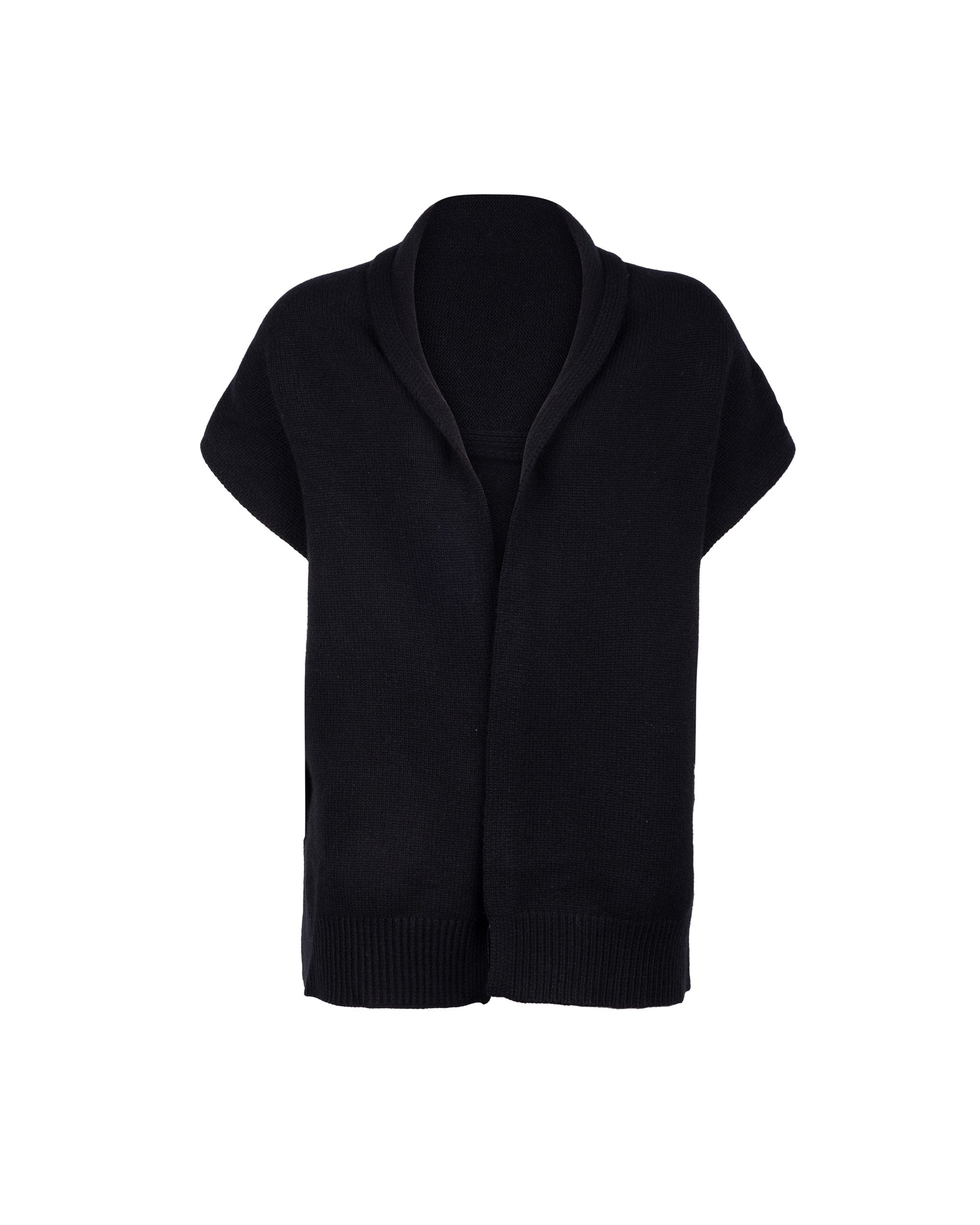 Wool Cashmere Scarf Liked 2-Way Knit Gilet