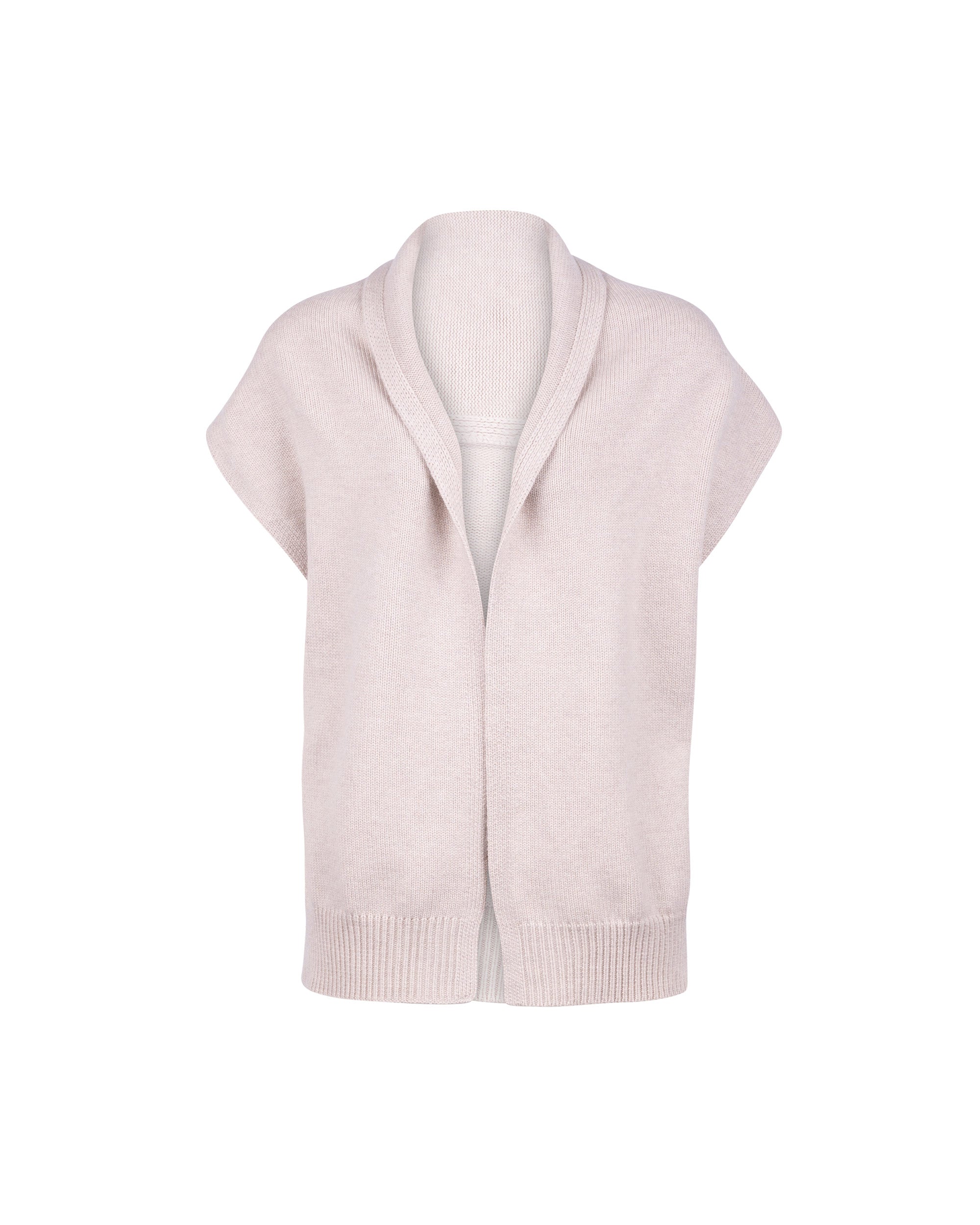 Wool Cashmere Scarf Liked 2-Way Knit Gilet