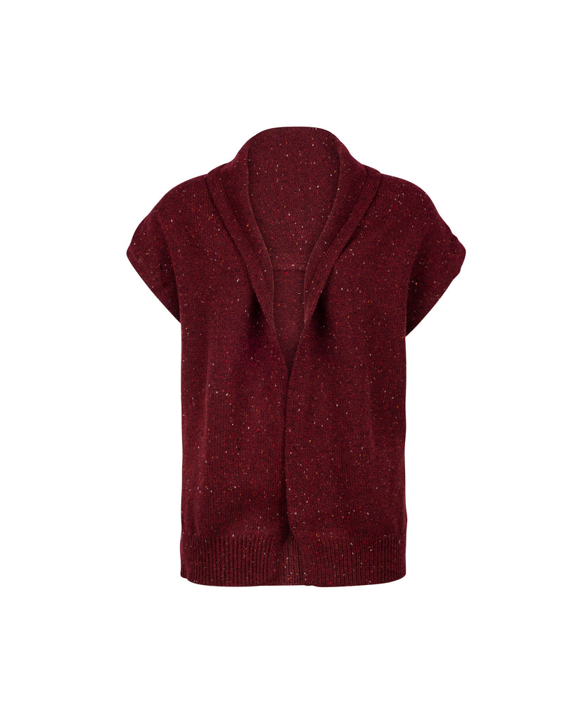 Wool Cashmere Scarf Liked 2-Way Knit Gilet