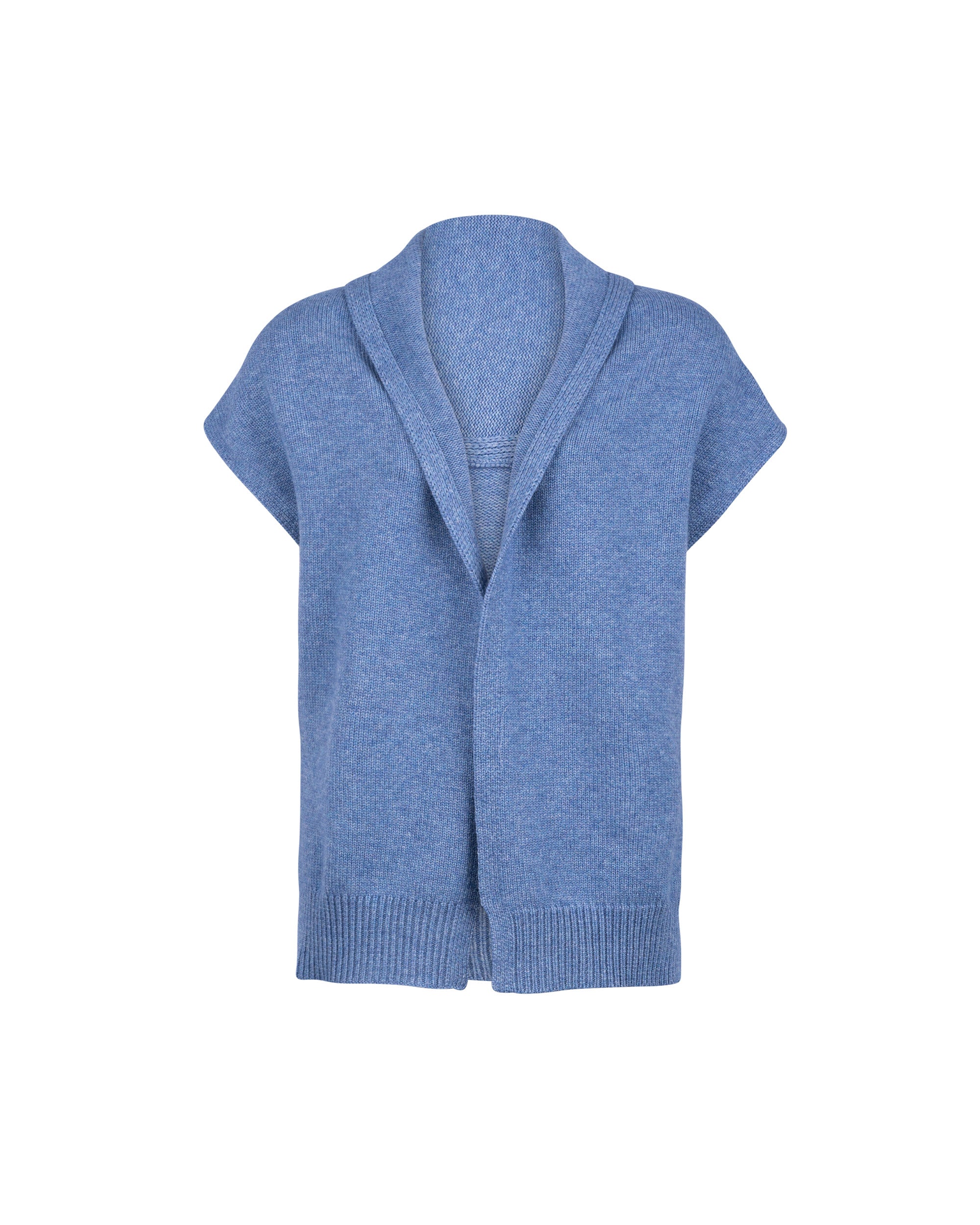 Wool Cashmere Scarf Liked 2-Way Knit Gilet