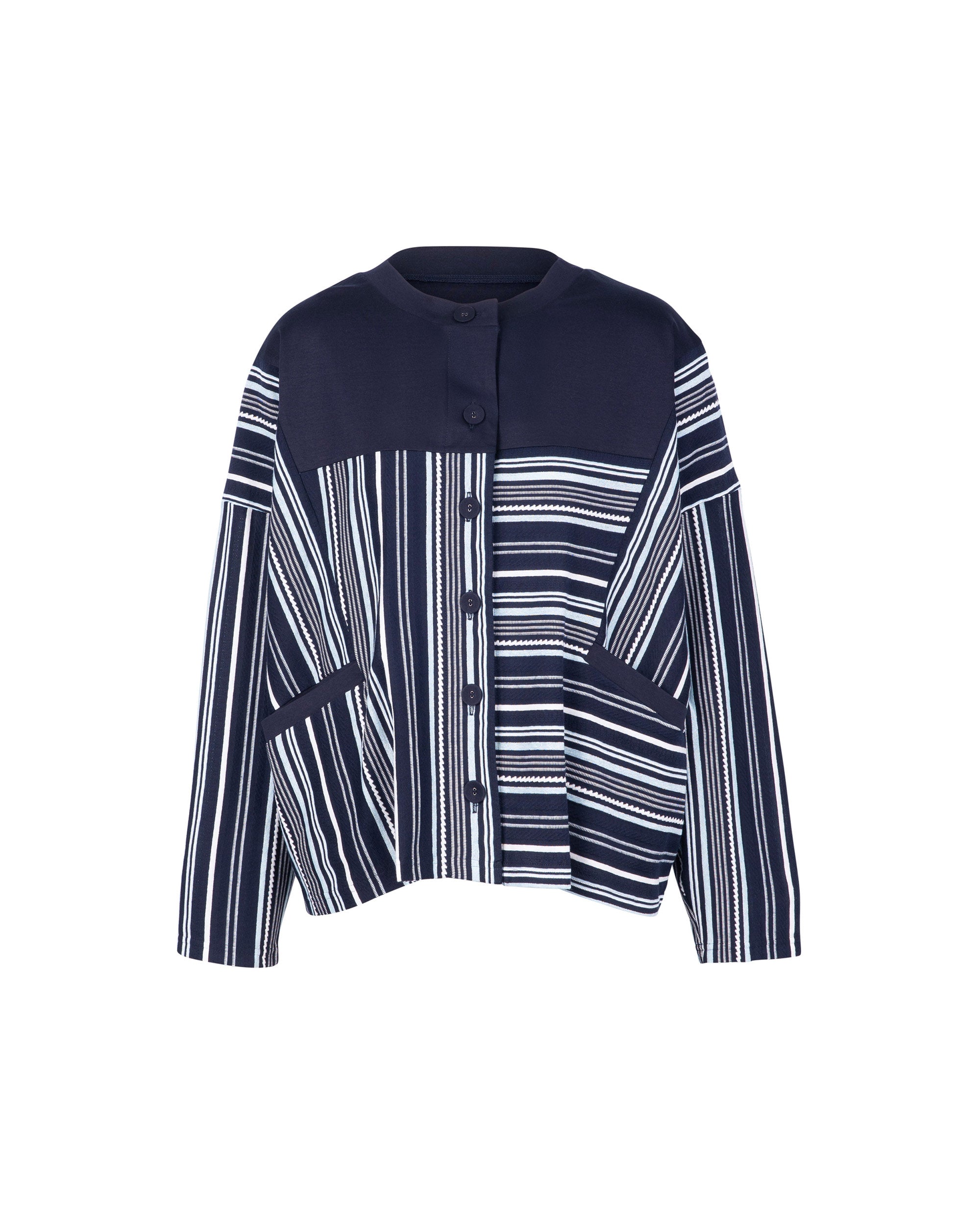 Texture Border Cut & Sewn Cardigan