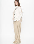 Cashmere Bi-color Asymmetric Cut Cardigan