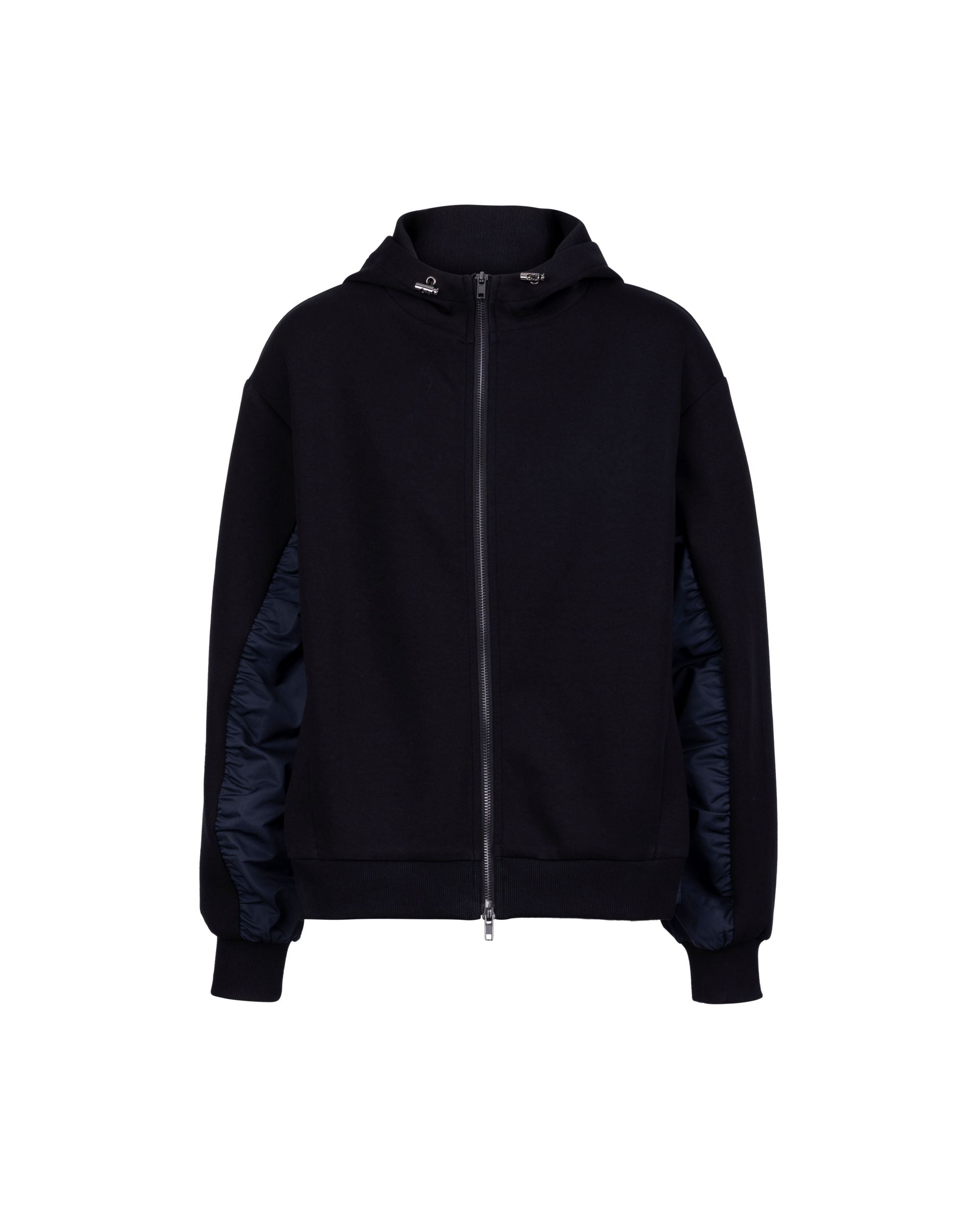 Air Compact Mix Nylon Side Zip Up Hoodie Jacket