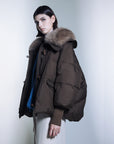 Fox Collar Puffy Down Jacket