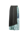 Garden Print Pleated Layer Maxi Skirt